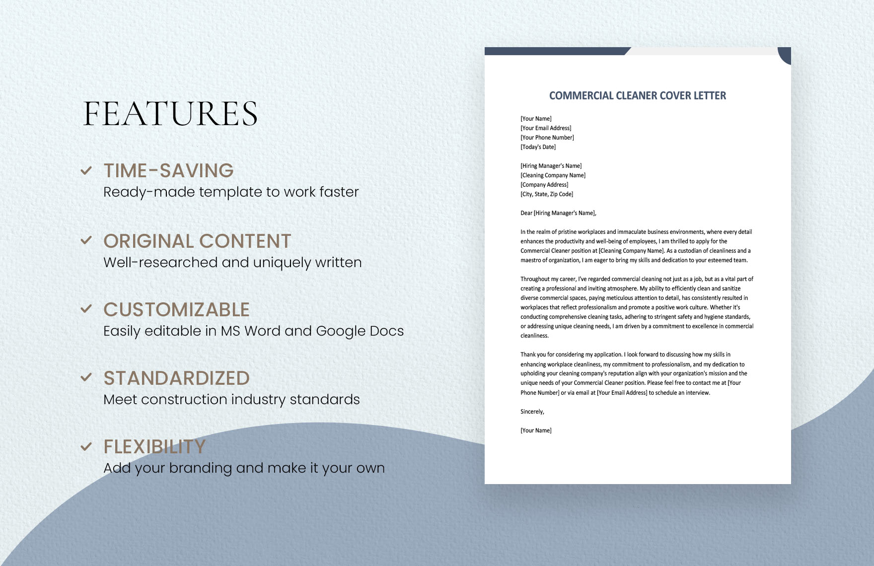 Commercial Cleaner Cover Letter