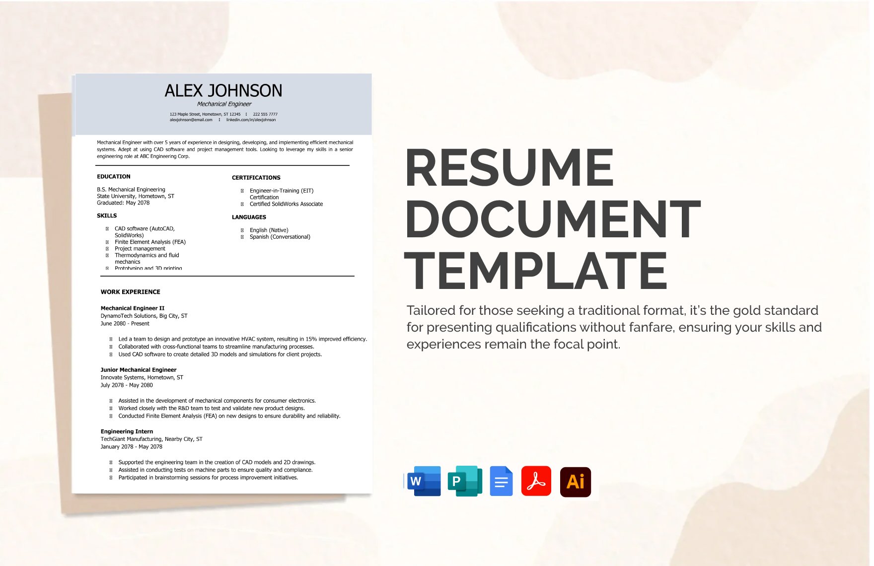 Free Basic Resume Template in Word, Google Docs, PDF, Illustrator, Apple Pages, Publisher