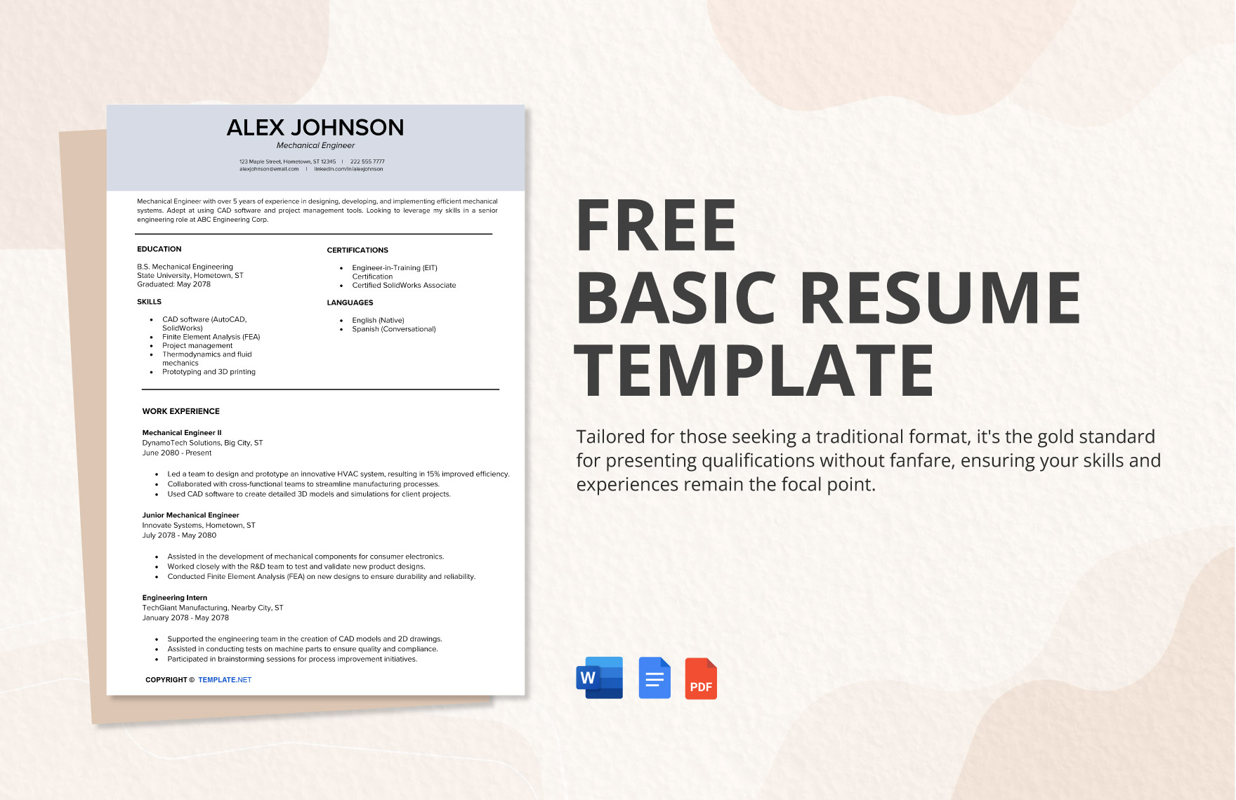 Free Basic Resume Template - Download in Word, Google Docs, PDF ...