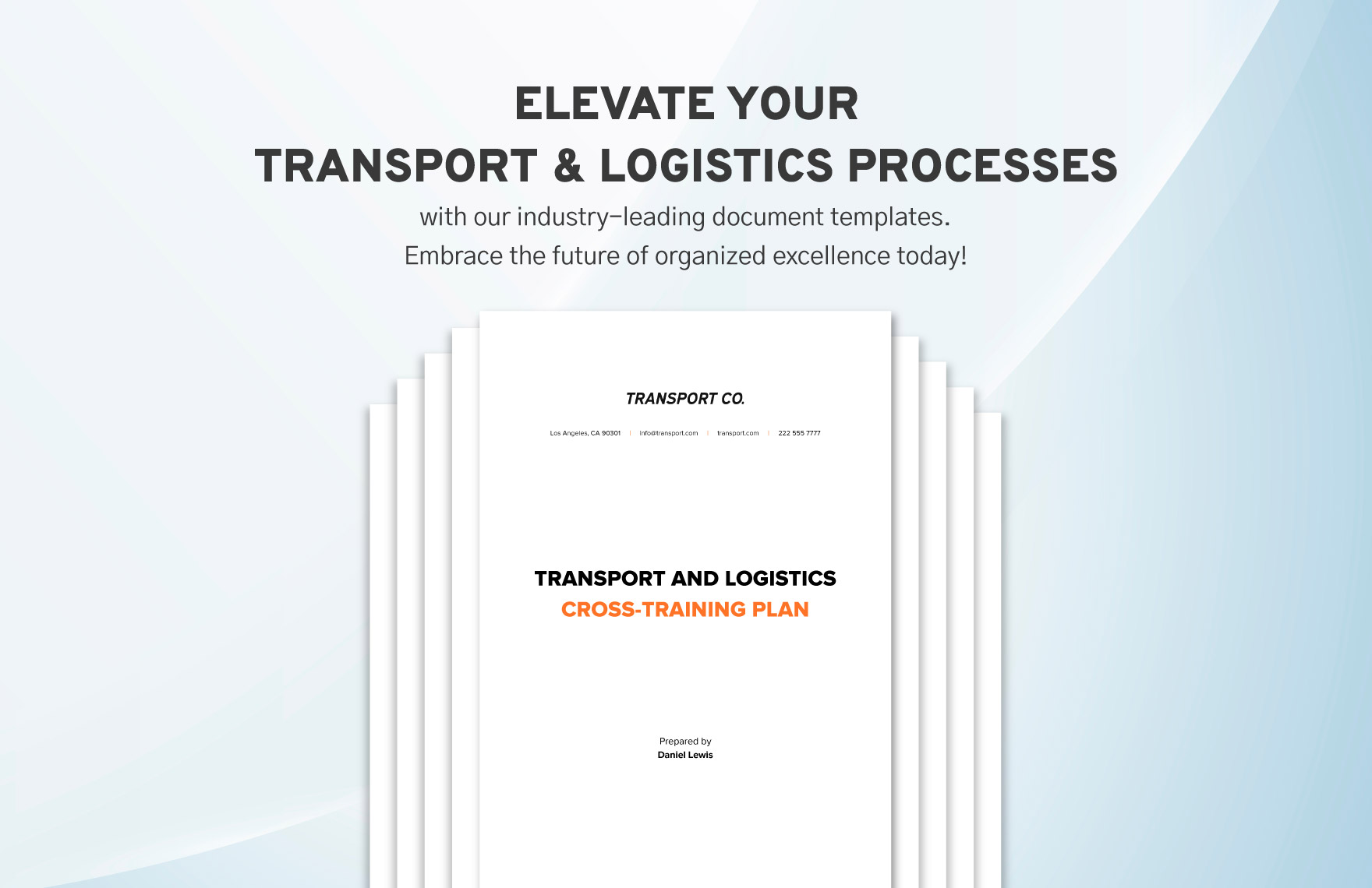 Transport and Logistics Cross-Training Plan Template