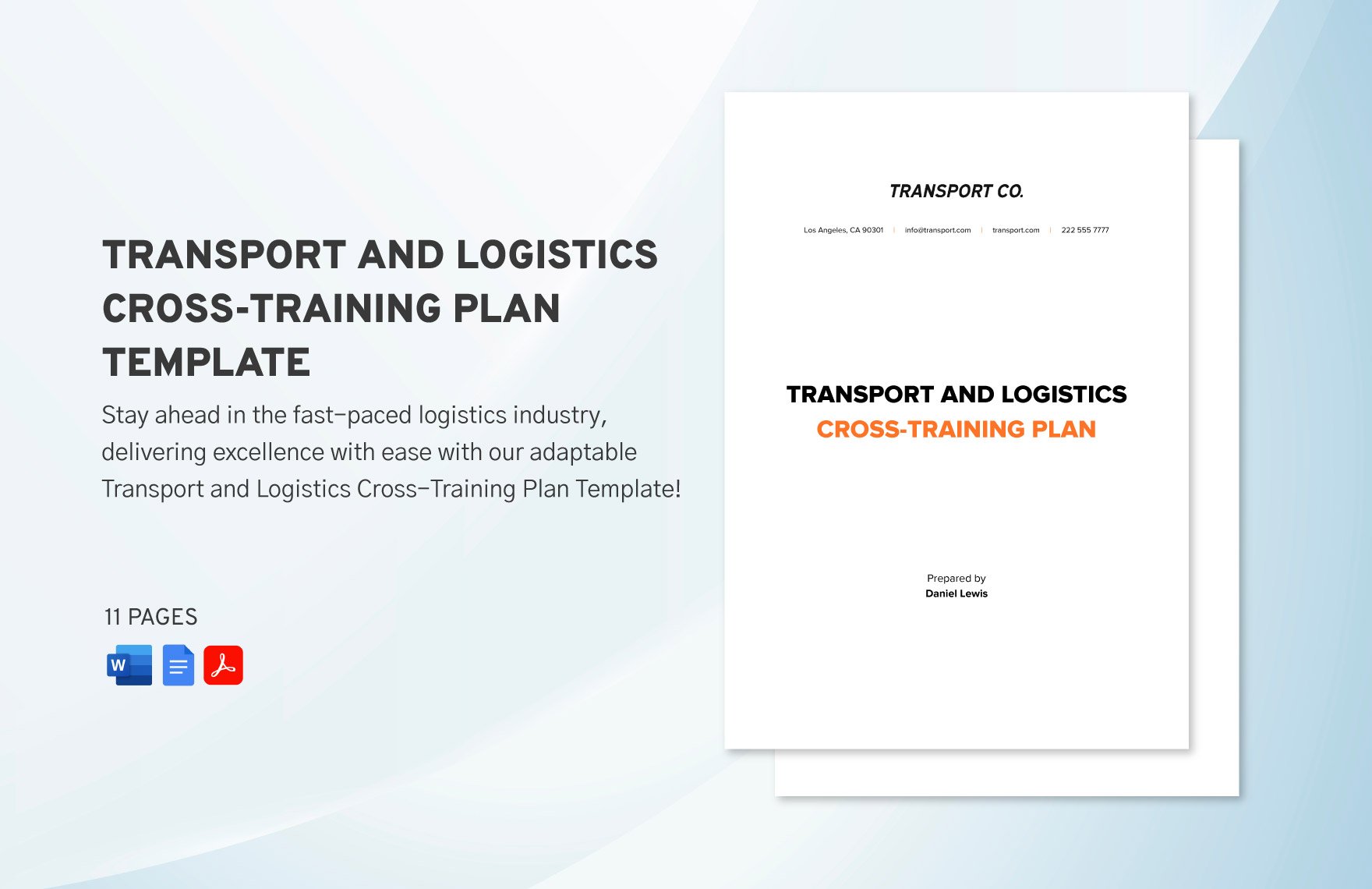 Transport and Logistics Cross-Training Plan Template