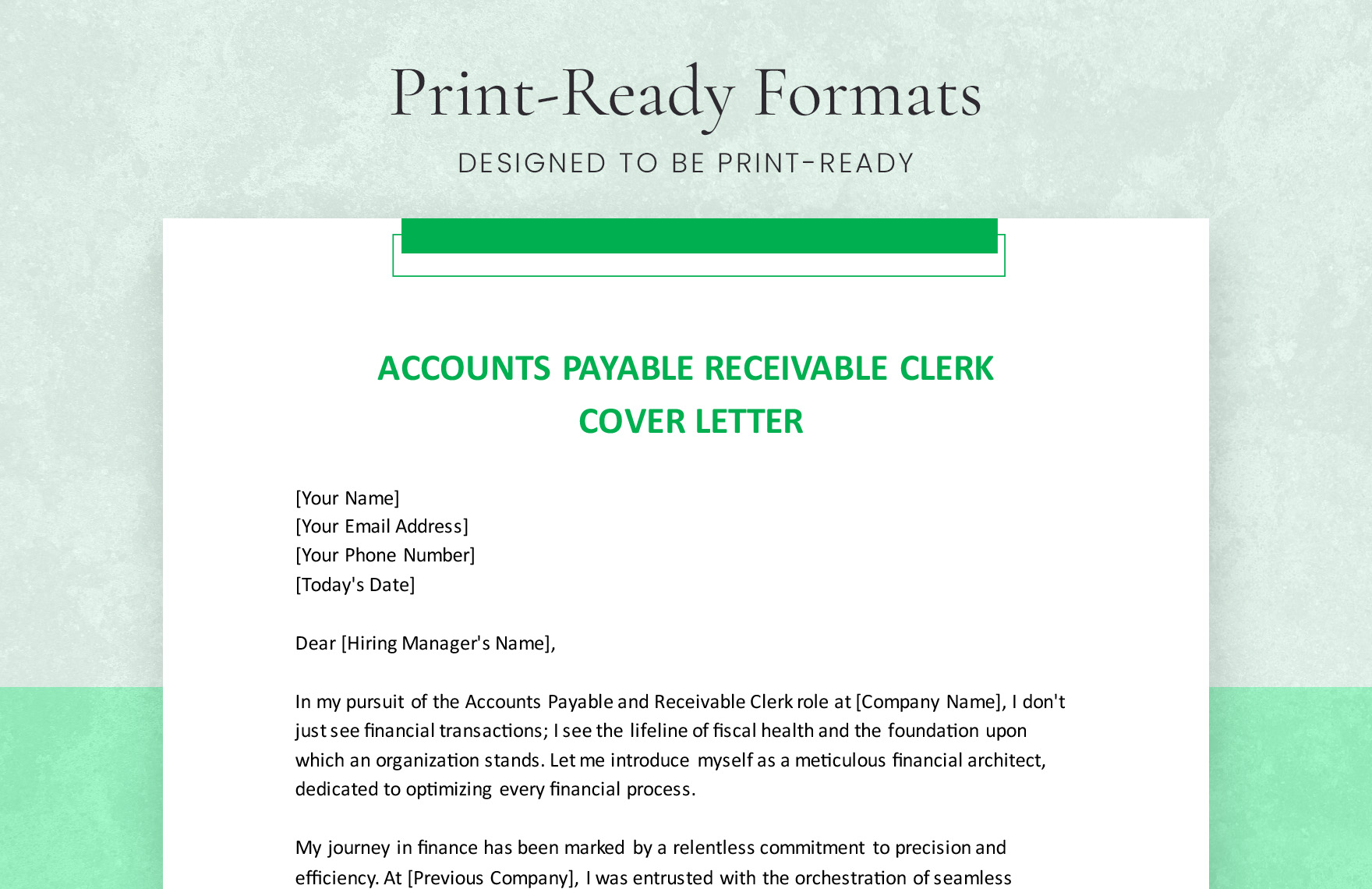 Accounts Payable Receivable Clerk Cover Letter