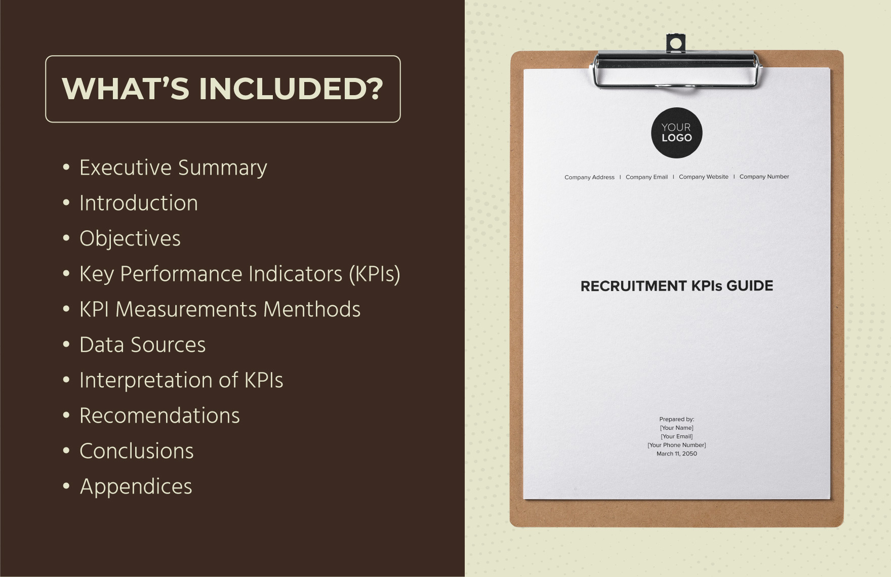Recruitment KPIs Guide HR Template
