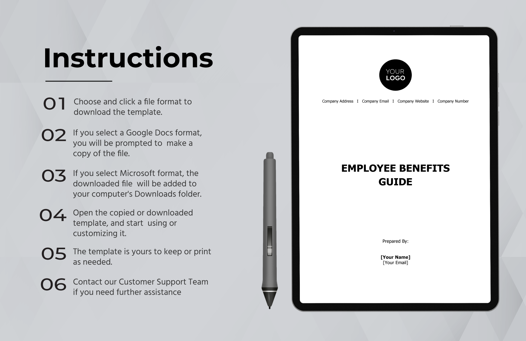 Employee Benefits Guide HR Template