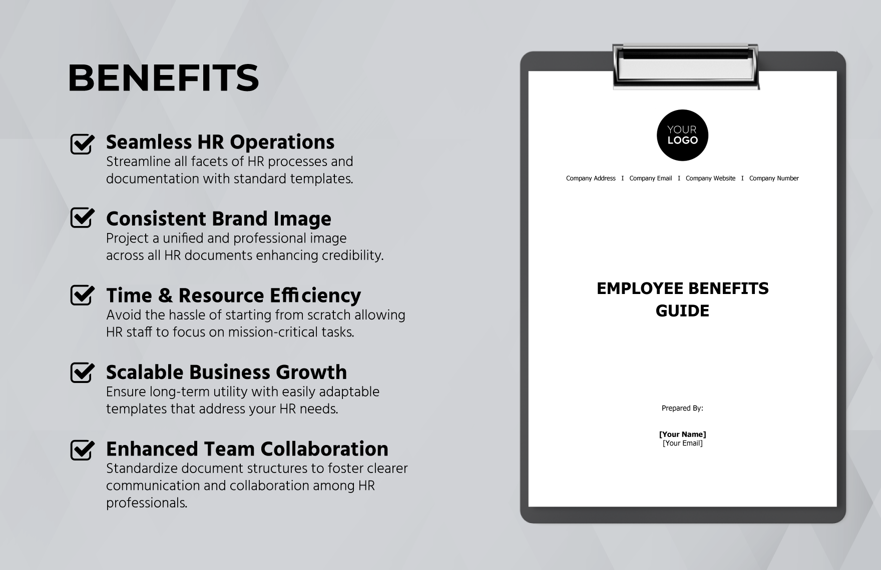 Employee Benefits Guide HR Template