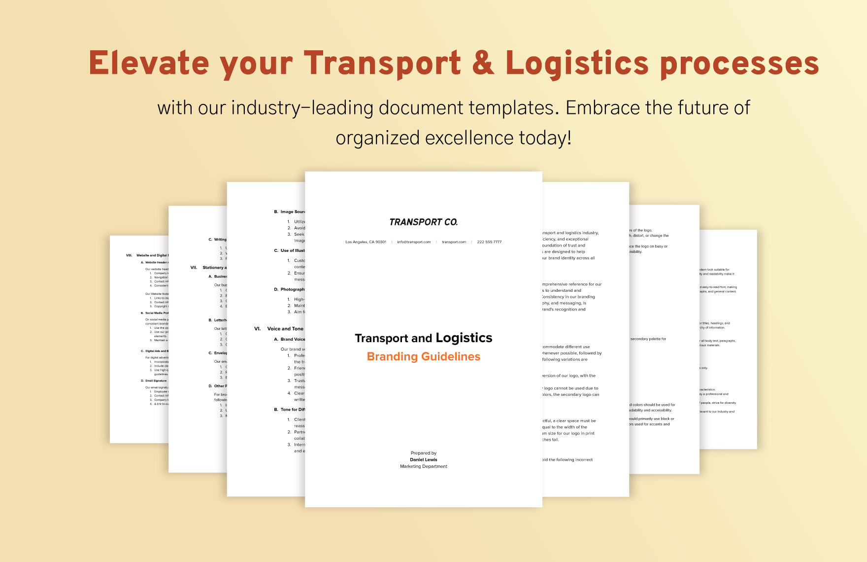 Transport and Logistics Branding Guidelines Template