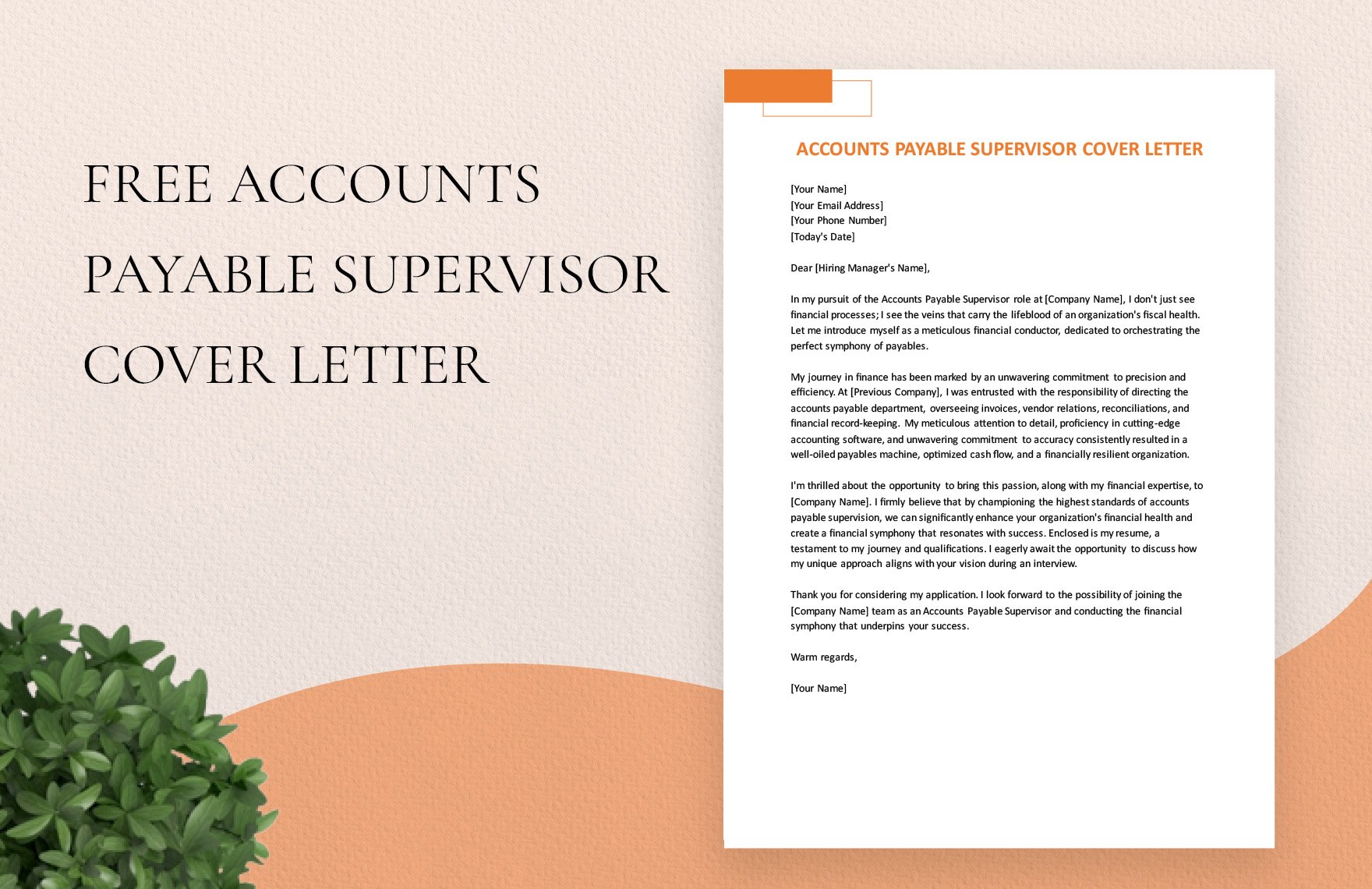 Accounts Payable Supervisor Cover Letter in Word, Google Docs, PDF