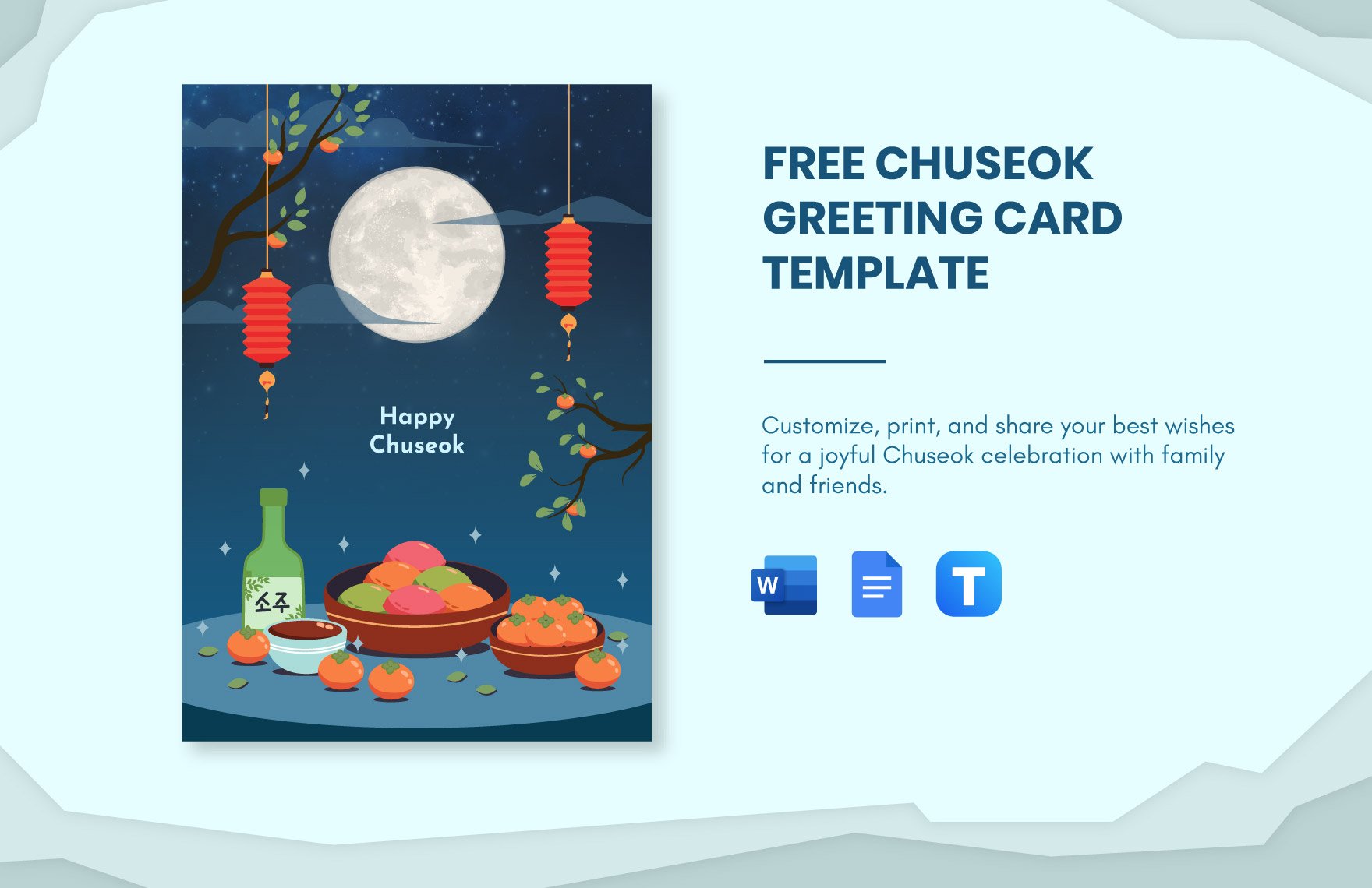 Chuseok Greeting Card Template in Word, Google Docs