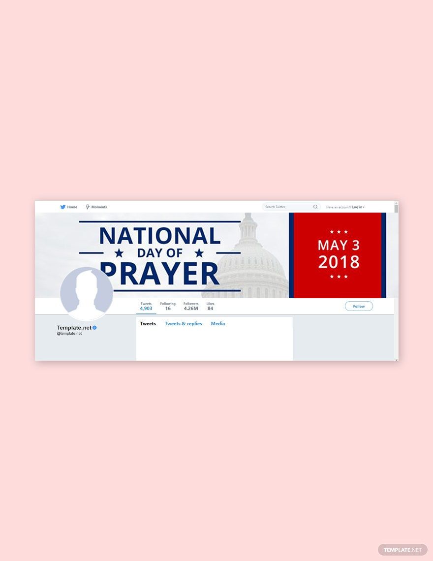 Free National Day of Prayer Twitter Header Cover Template