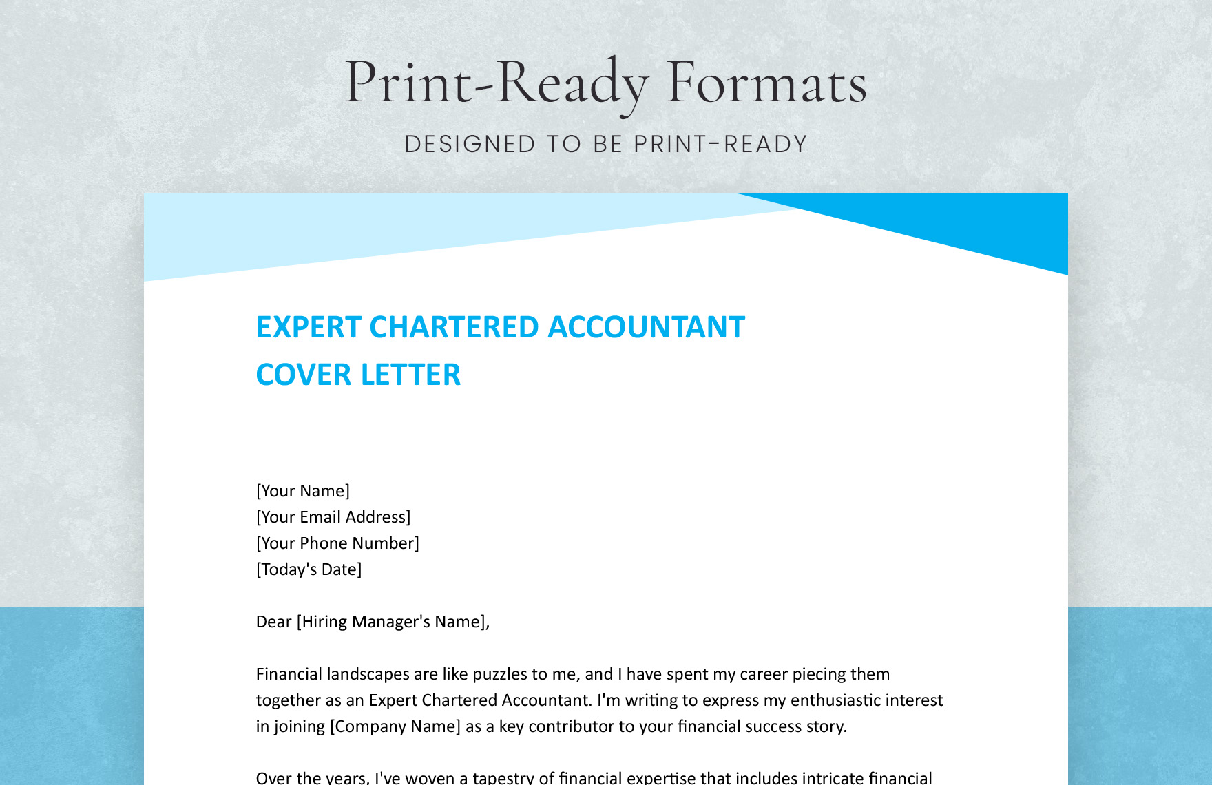 Expert Chartered Accountant Cover Letter
