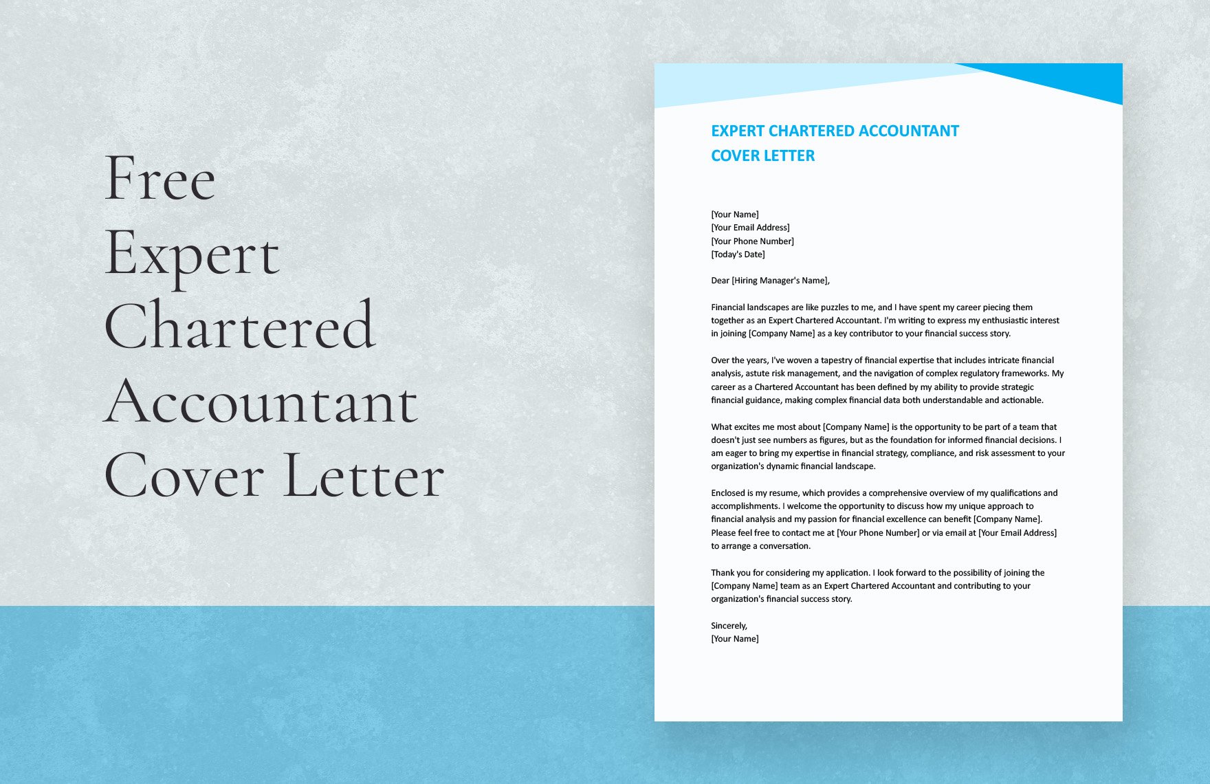 Expert Chartered Accountant Cover Letter in Word, Google Docs