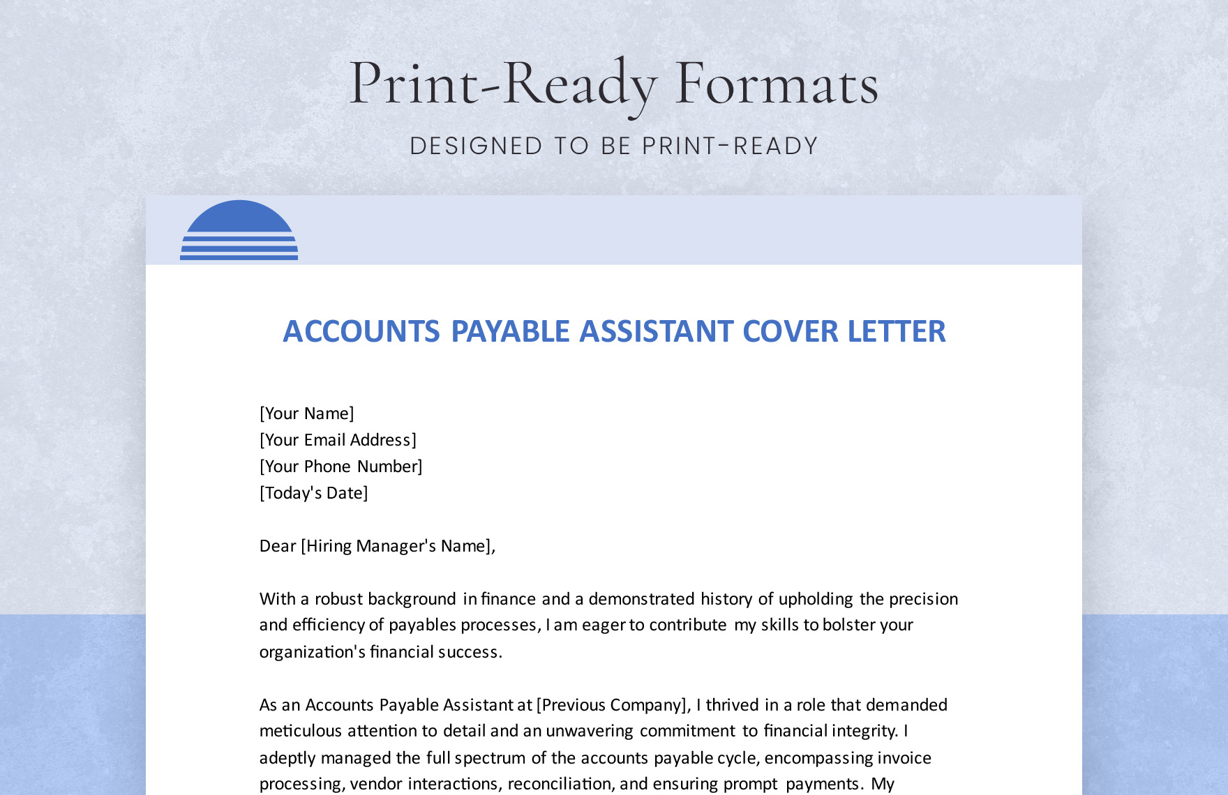 Accounts Payable Assistant Cover Letter