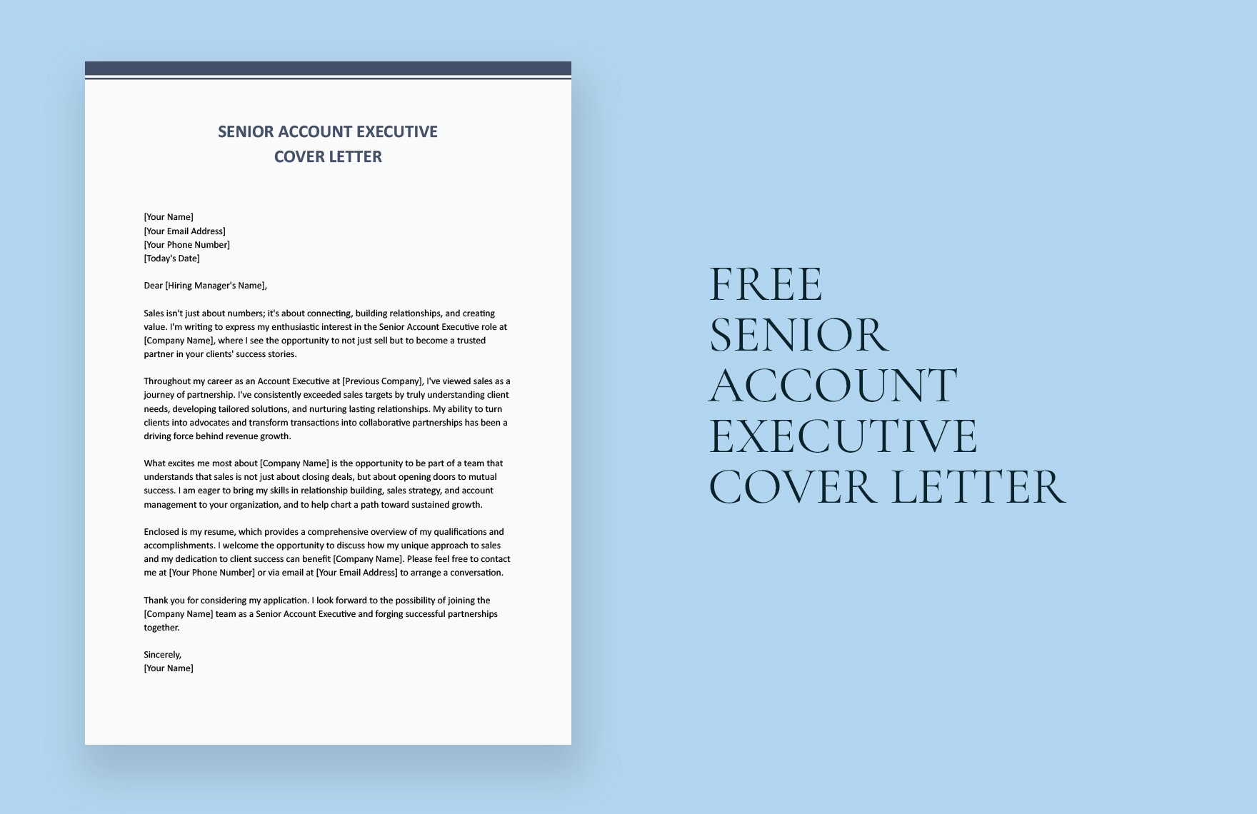 Senior Account Executive Cover Letter
