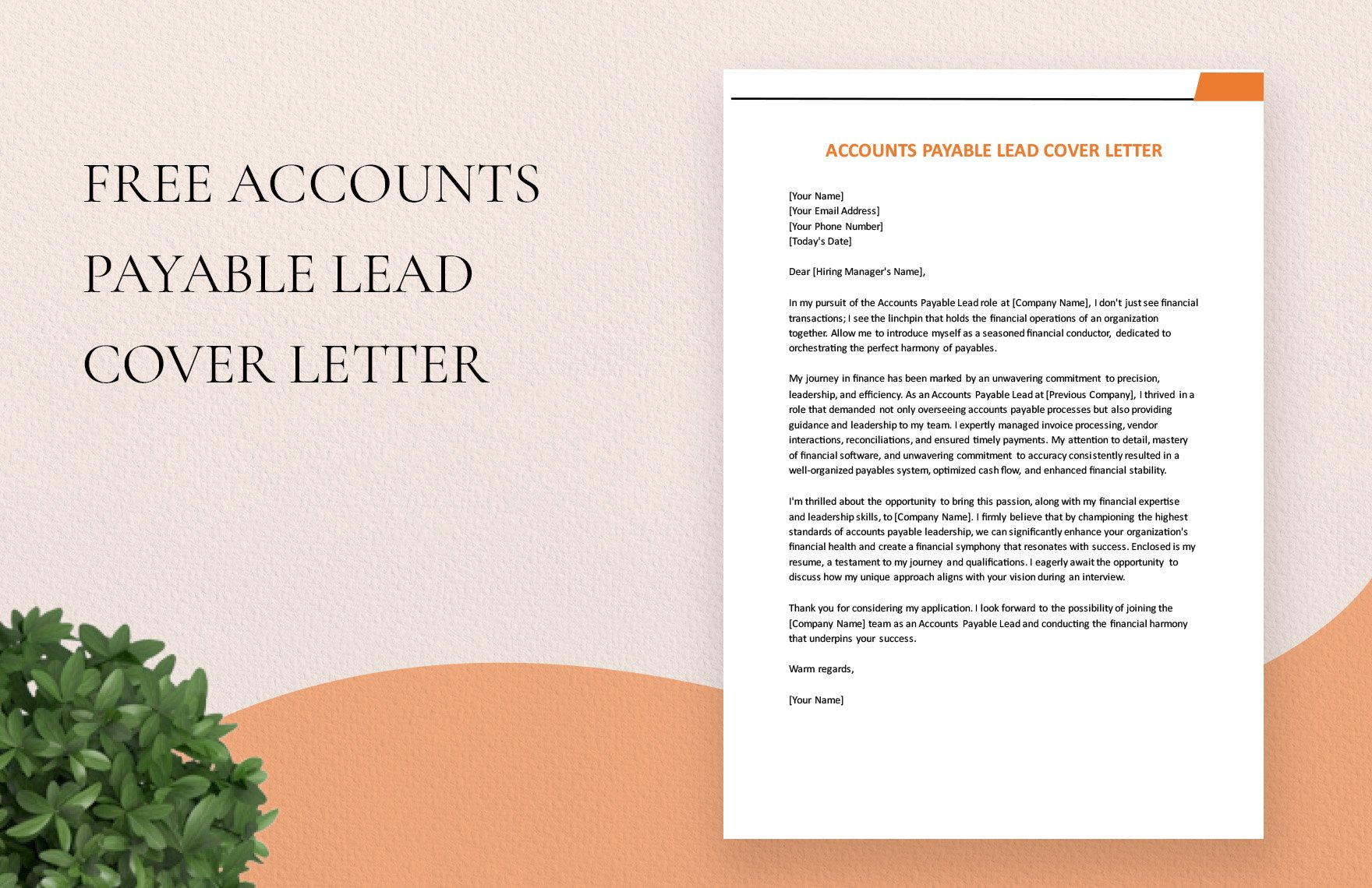 Accounts Payable Lead Cover Letter in Word, Google Docs, PDF