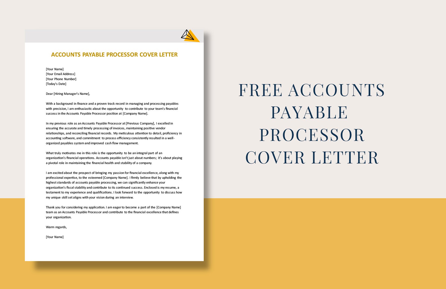 Accounts Payable Processor Cover Letter in Word, Google Docs, PDF