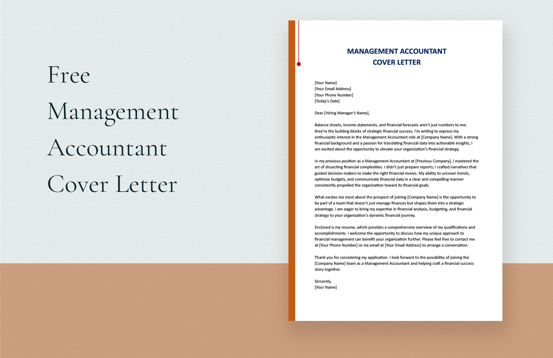 Management Accountant Cover Letter in Word, Google Docs