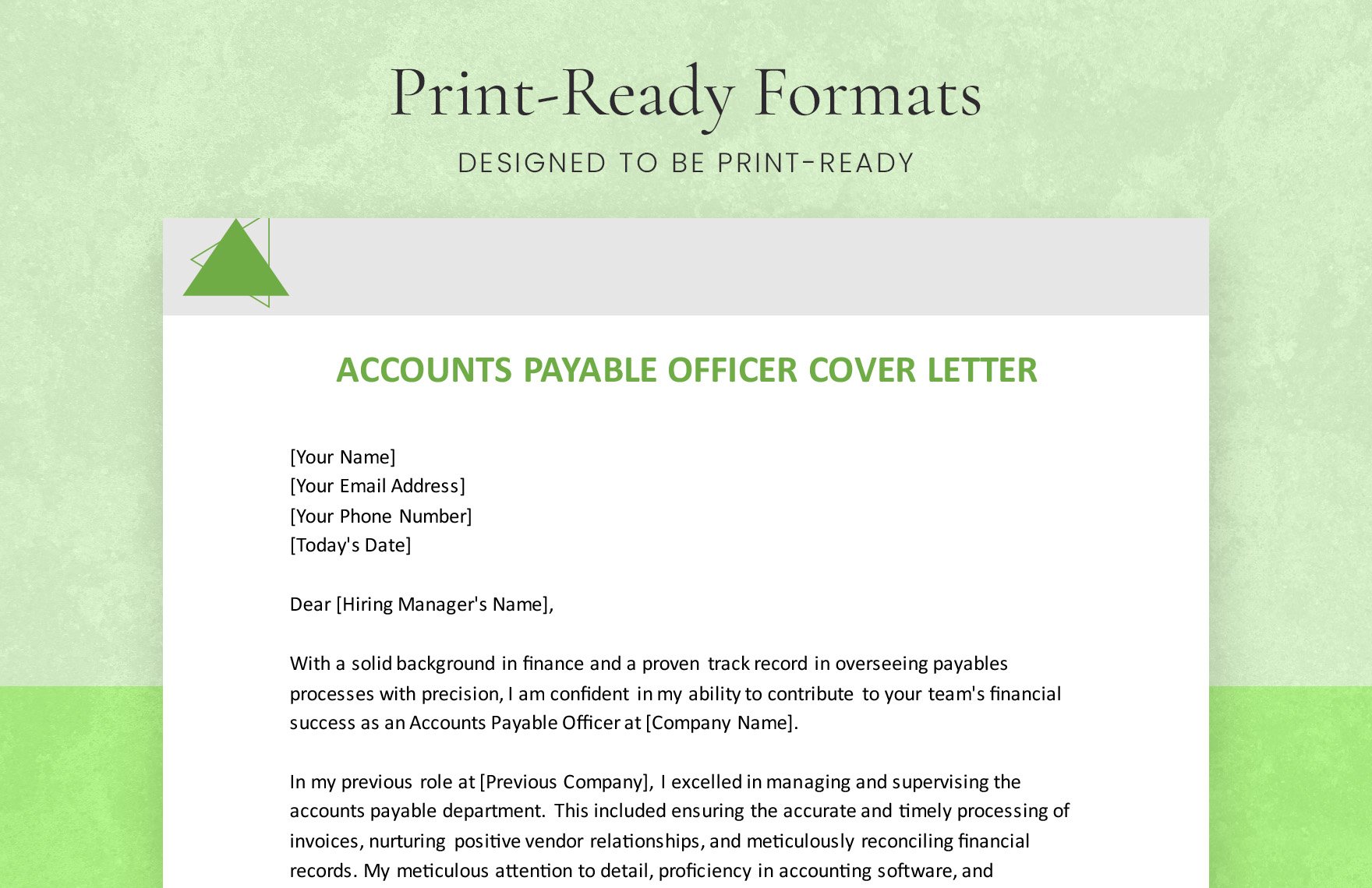 Accounts Payable Officer Cover Letter
