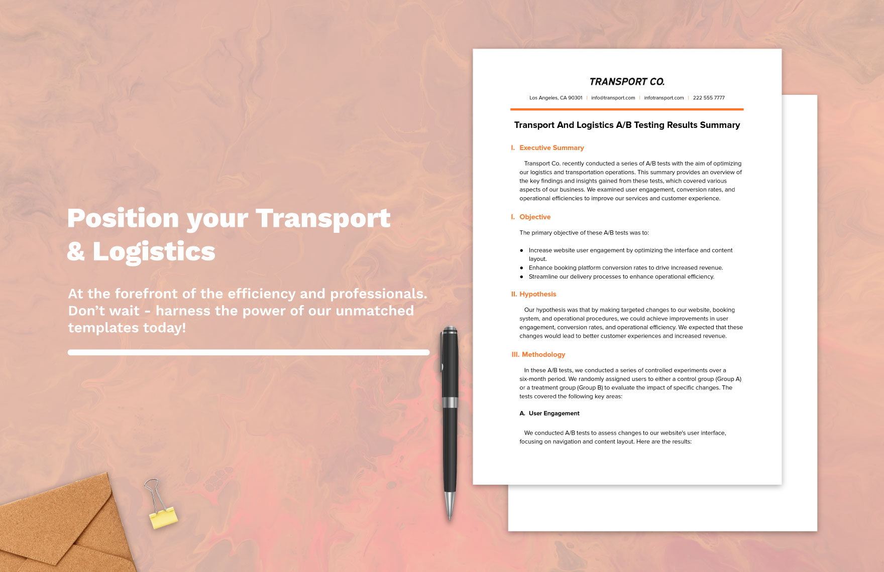 Transport and Logistics A/B Testing Results Summary Template