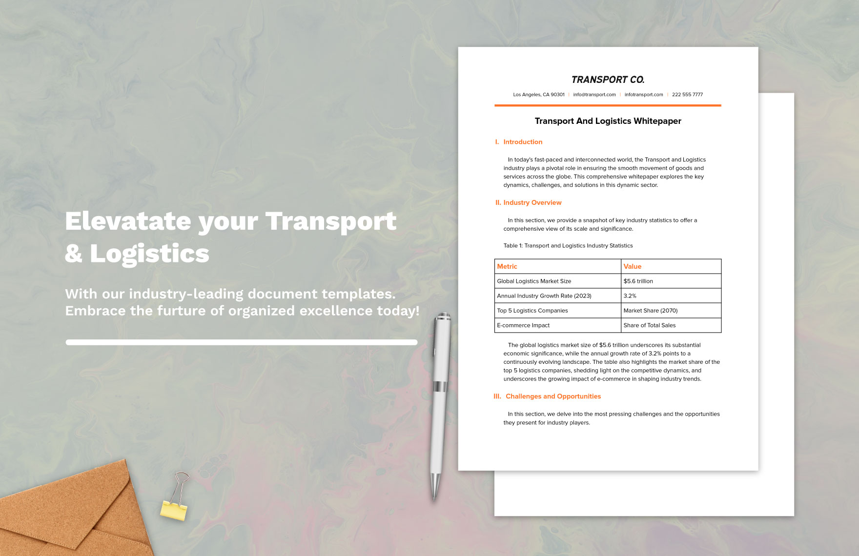 Transport and Logistics Whitepaper Template