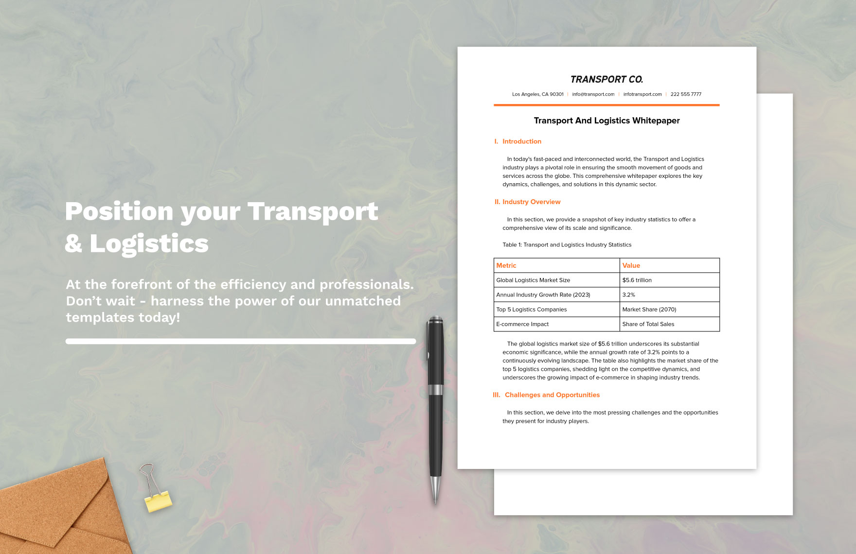 Transport and Logistics Whitepaper Template