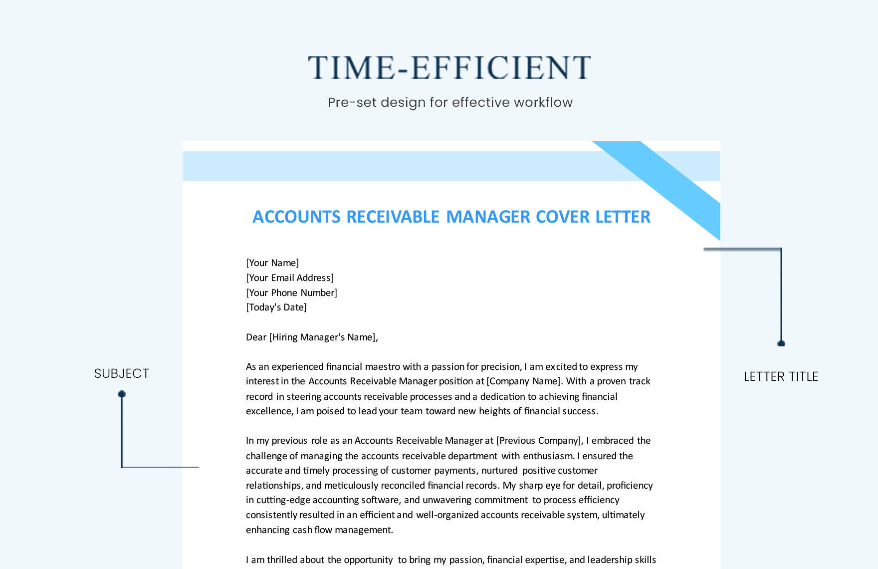Accounts Receivable Manager Cover Letter