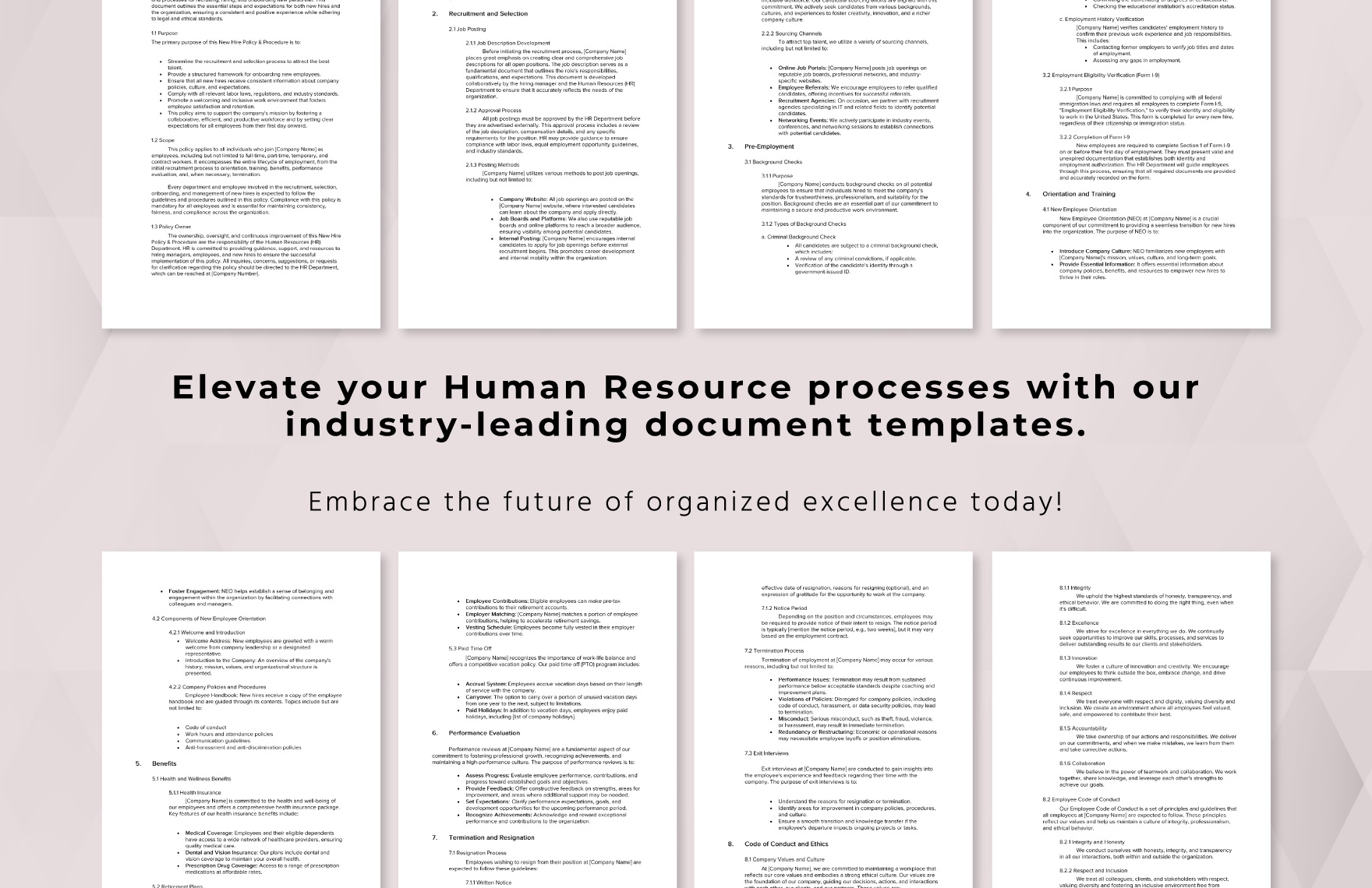 New Hire Policy & Procedure HR Template