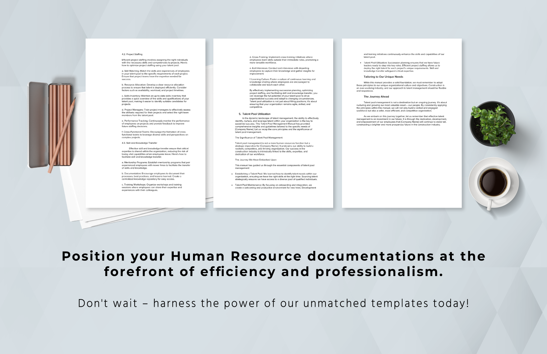 Talent Pool Management Manual HR Template