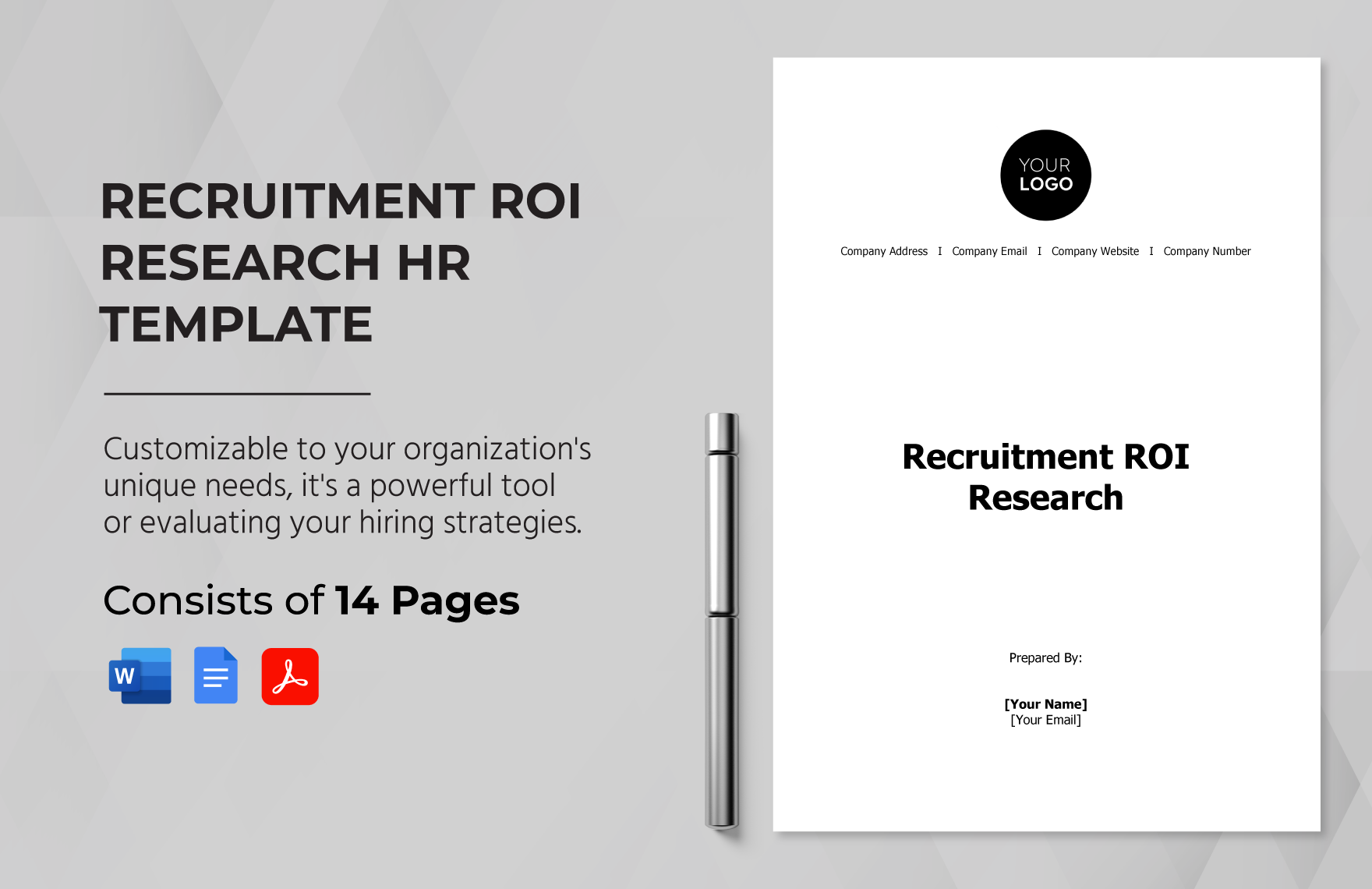 Recruitment ROI Research HR Template in Word, Google Docs, PDF