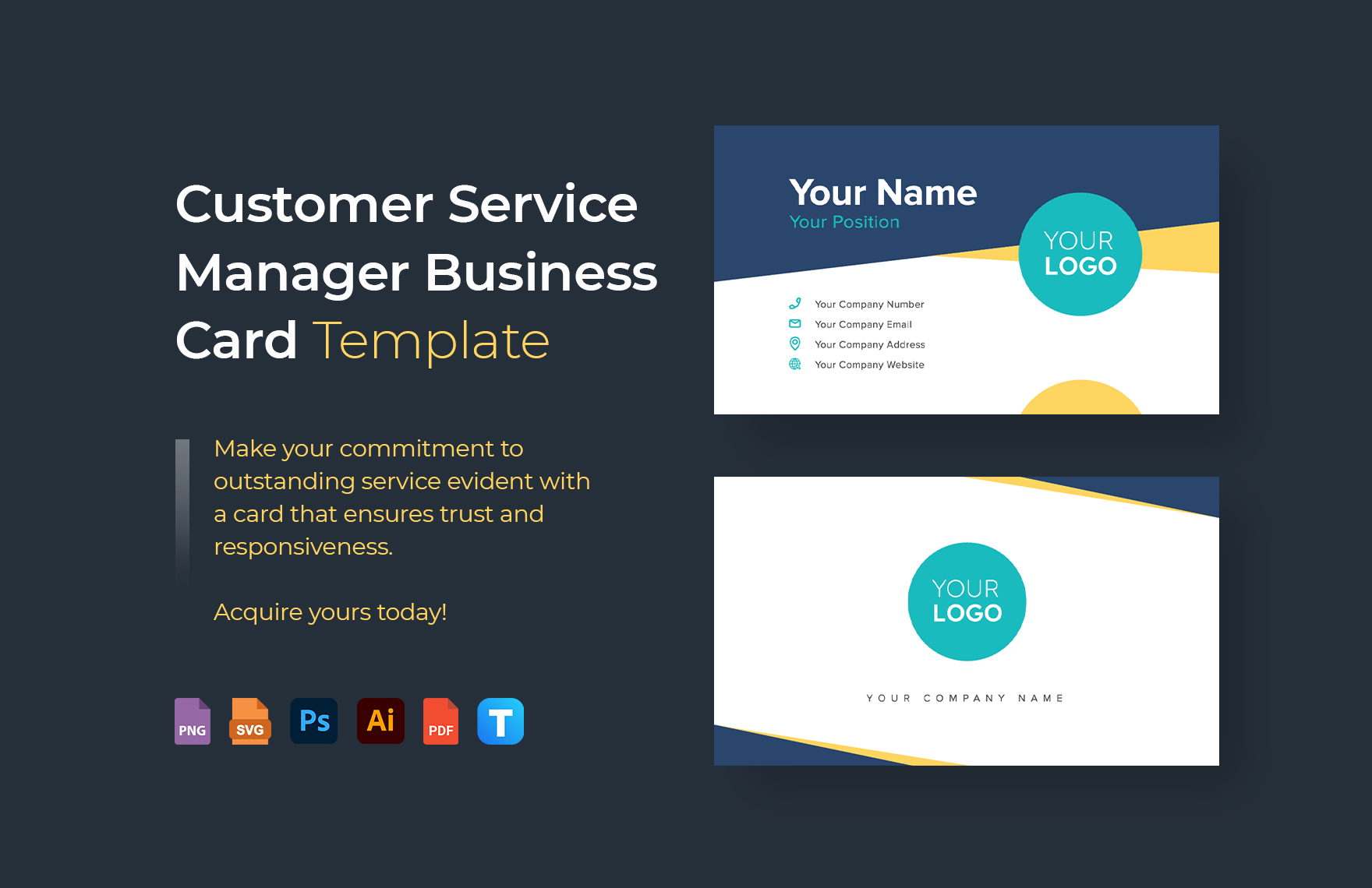 Customer Service Manager Business Card Template