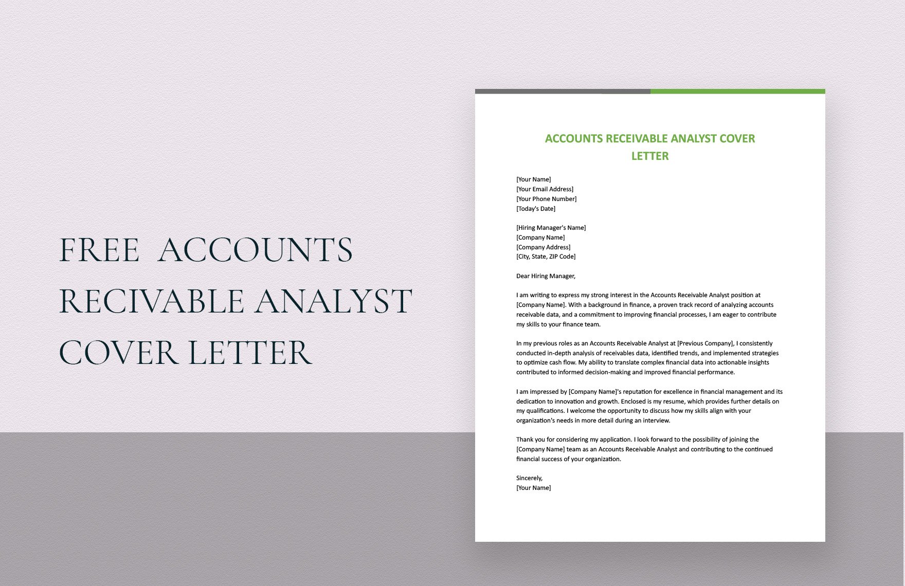 Accounts Receivable Analyst Cover Letter