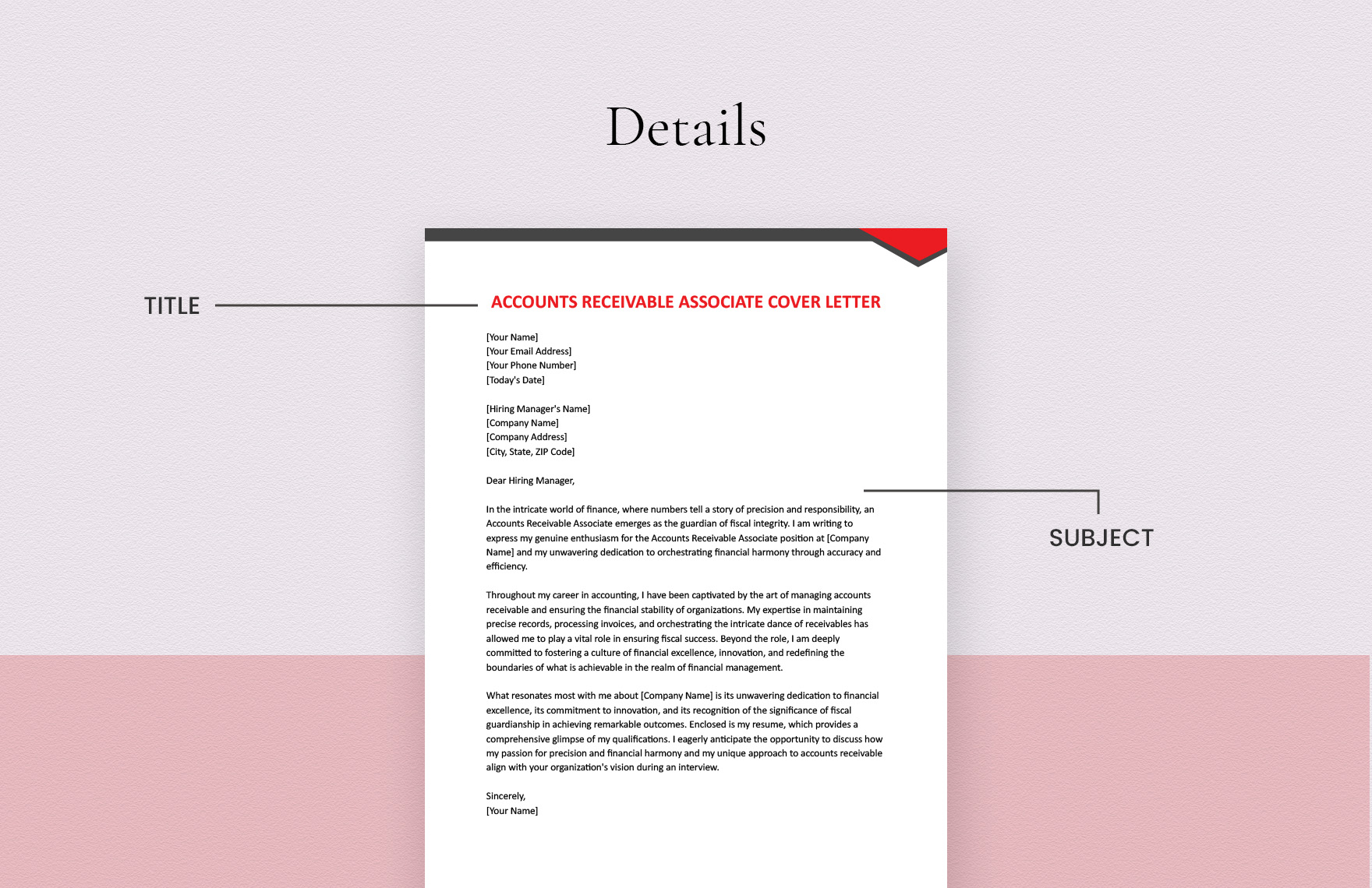 Accounts Receivable Associate Cover Letter