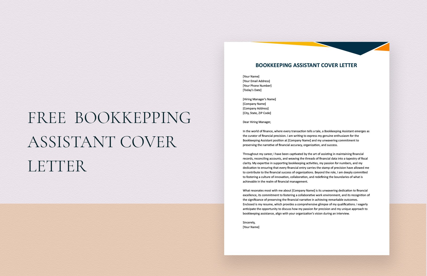 Bookkeeping Assistant Cover Letter