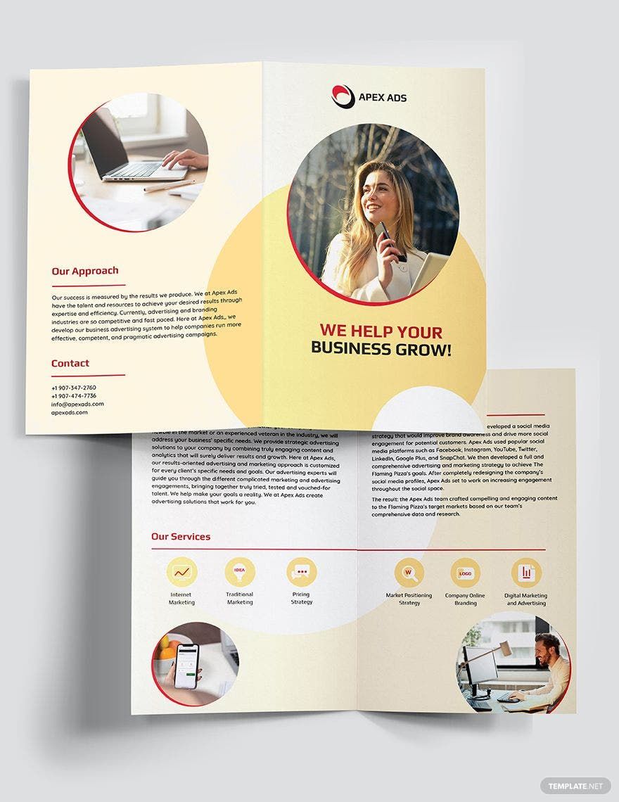 Advertising Consultant Bi-Fold Brochure Template