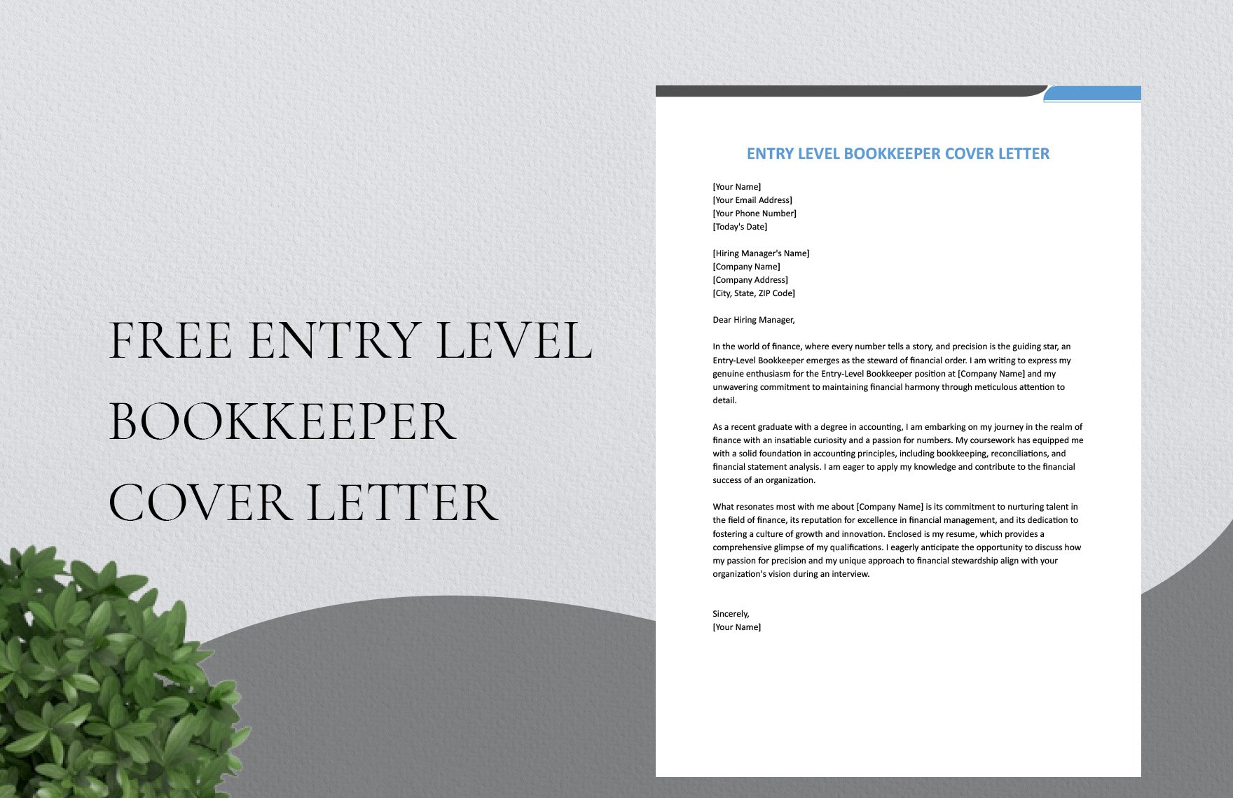 Entry Level Bookkeeper Cover Letter