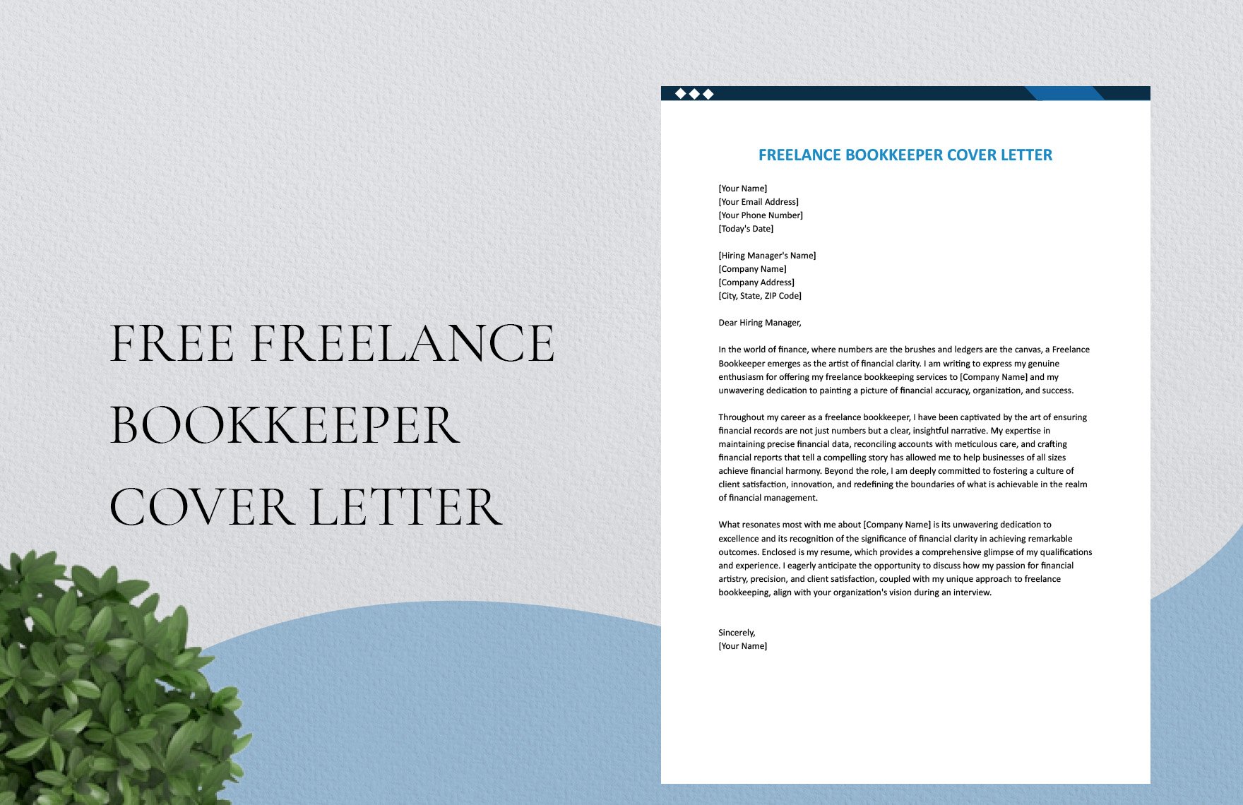 Freelance Bookkeeper Cover Letter in Word, Google Docs