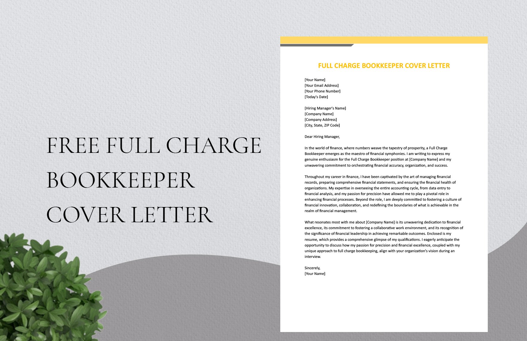 Full Charge Bookkeeper Cover Letter