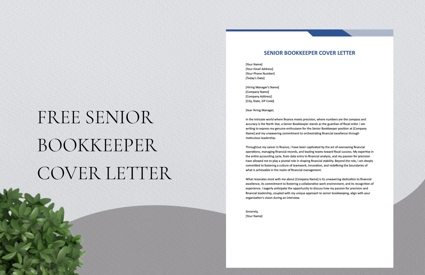 Senior Bookkeeper Cover Letter