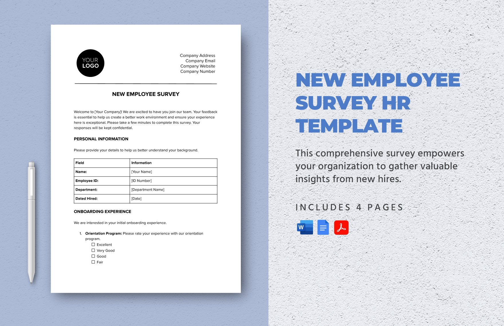 New Employee Survey HR Template