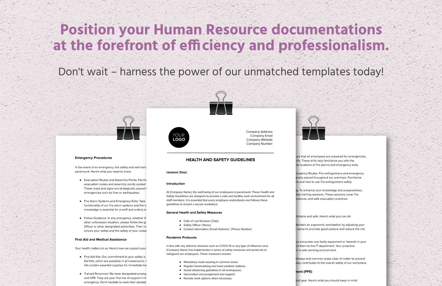 Health and Safety Guidelines HR Template