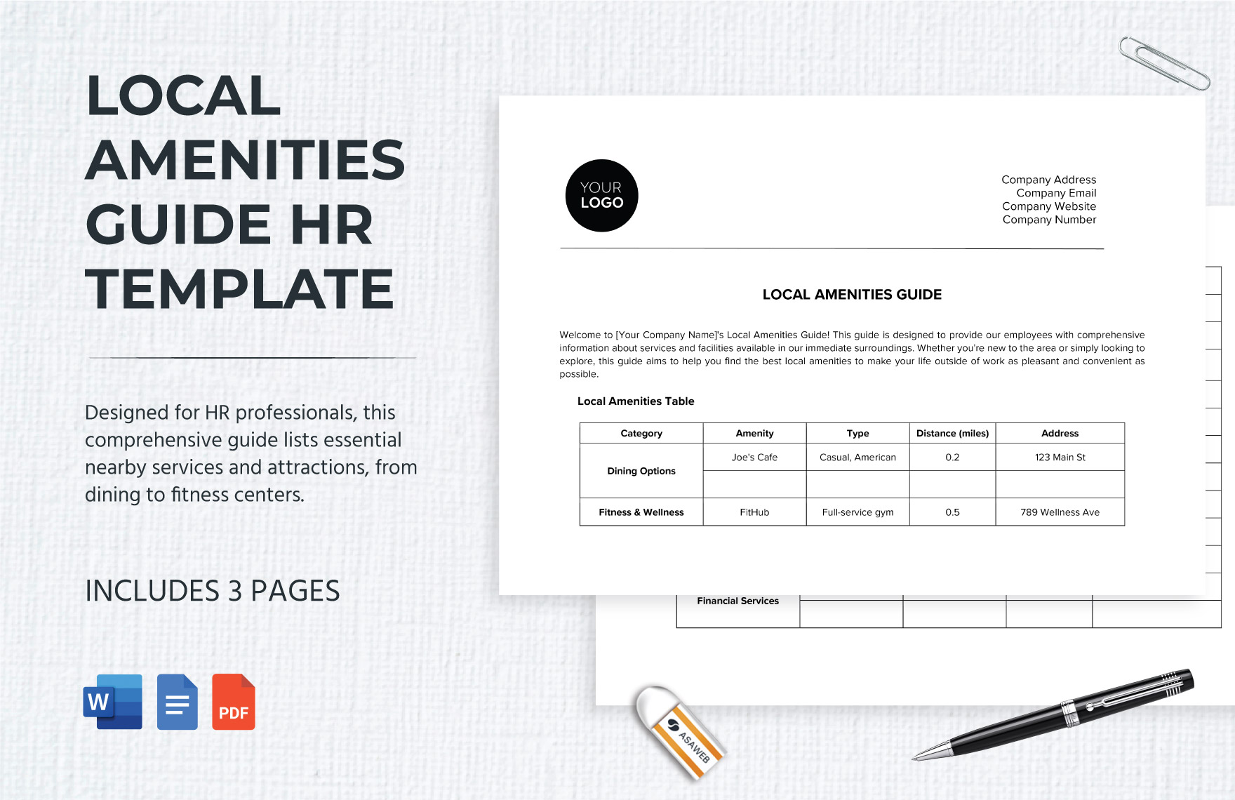 Local Amenities Guide HR Template