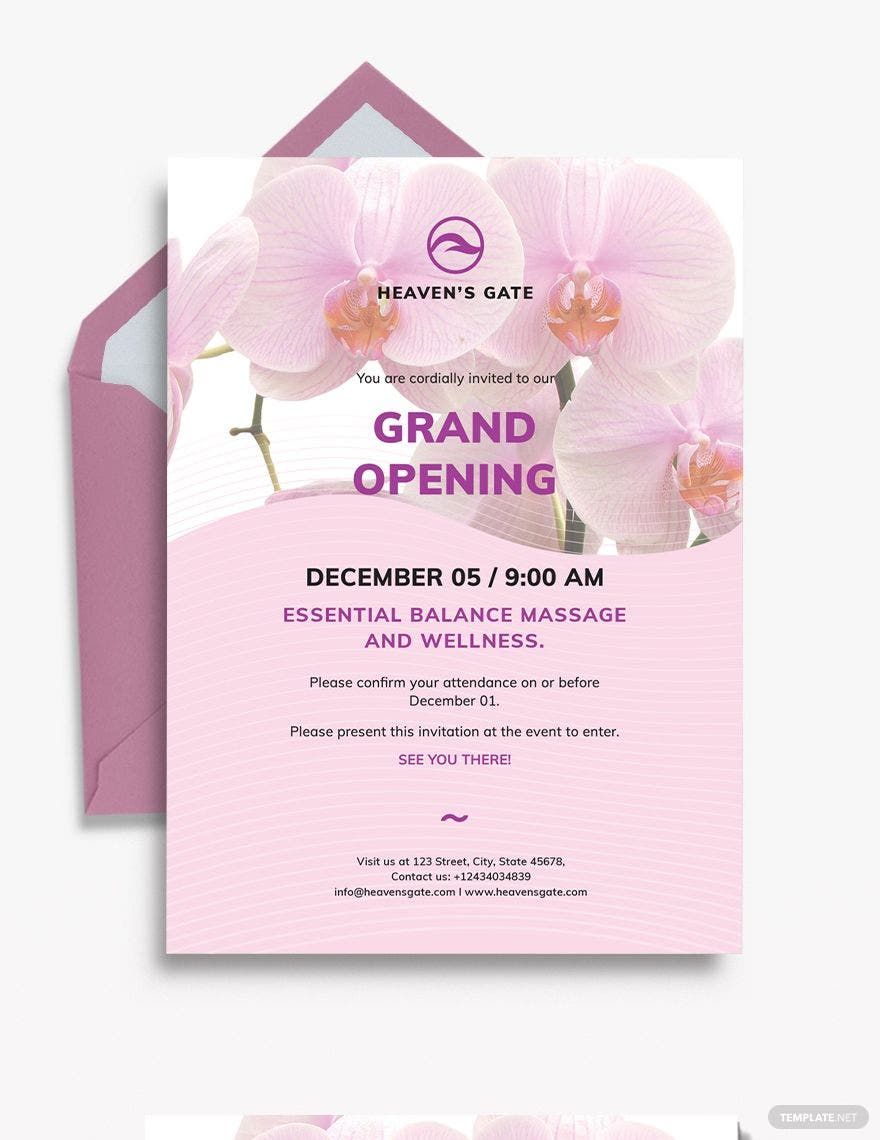 Massage Invitation Template in Word, Illustrator, PSD, Apple Pages, Publisher, InDesign