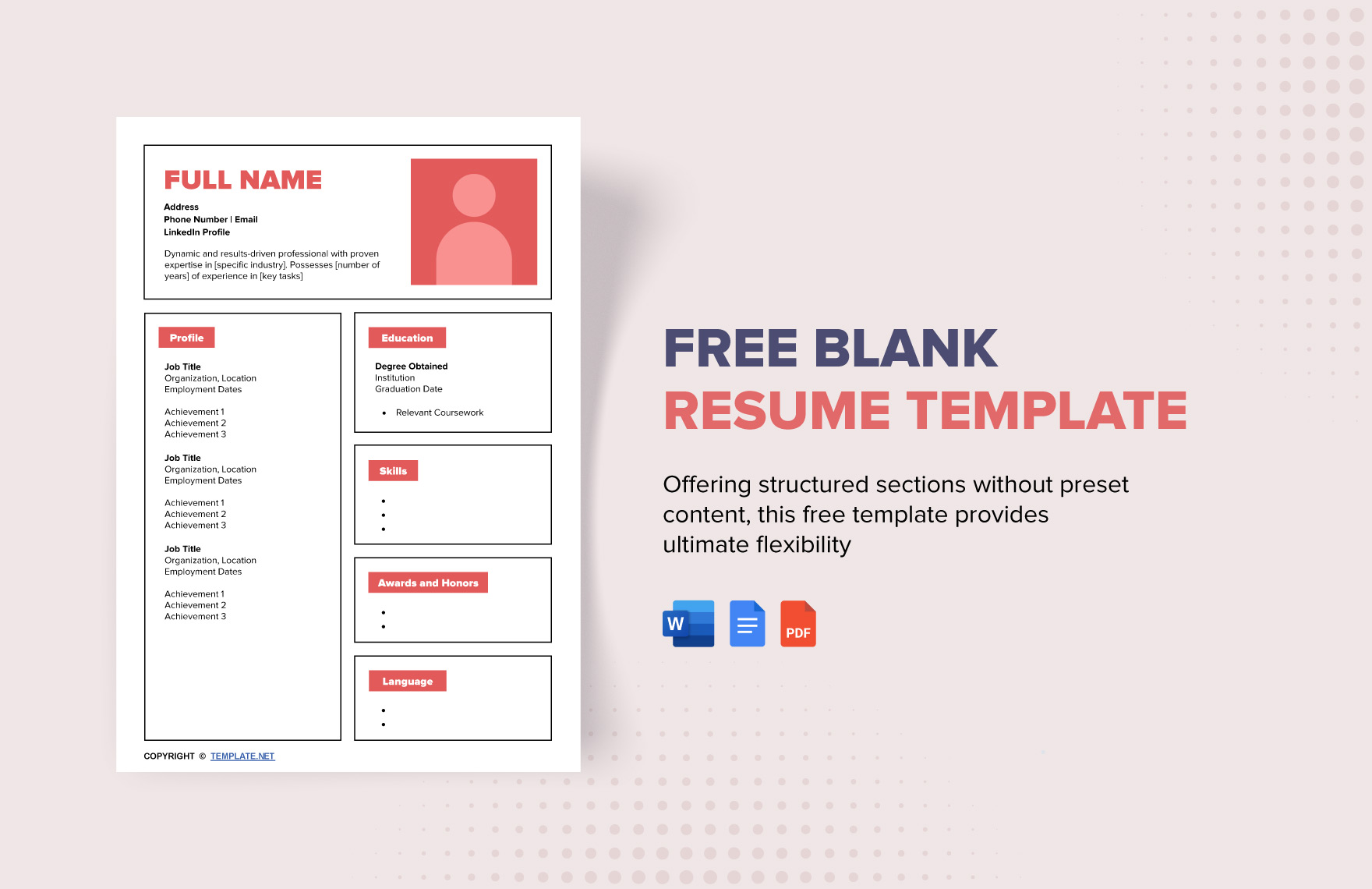 Free Blank Resume Template