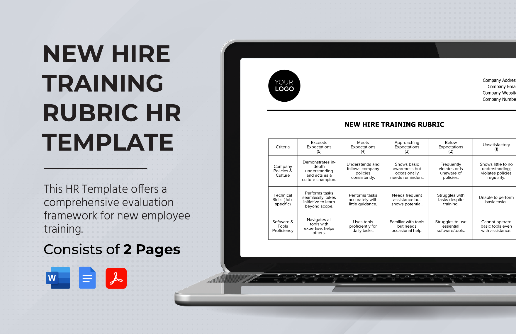 new-hire-training-rubric-hr-template