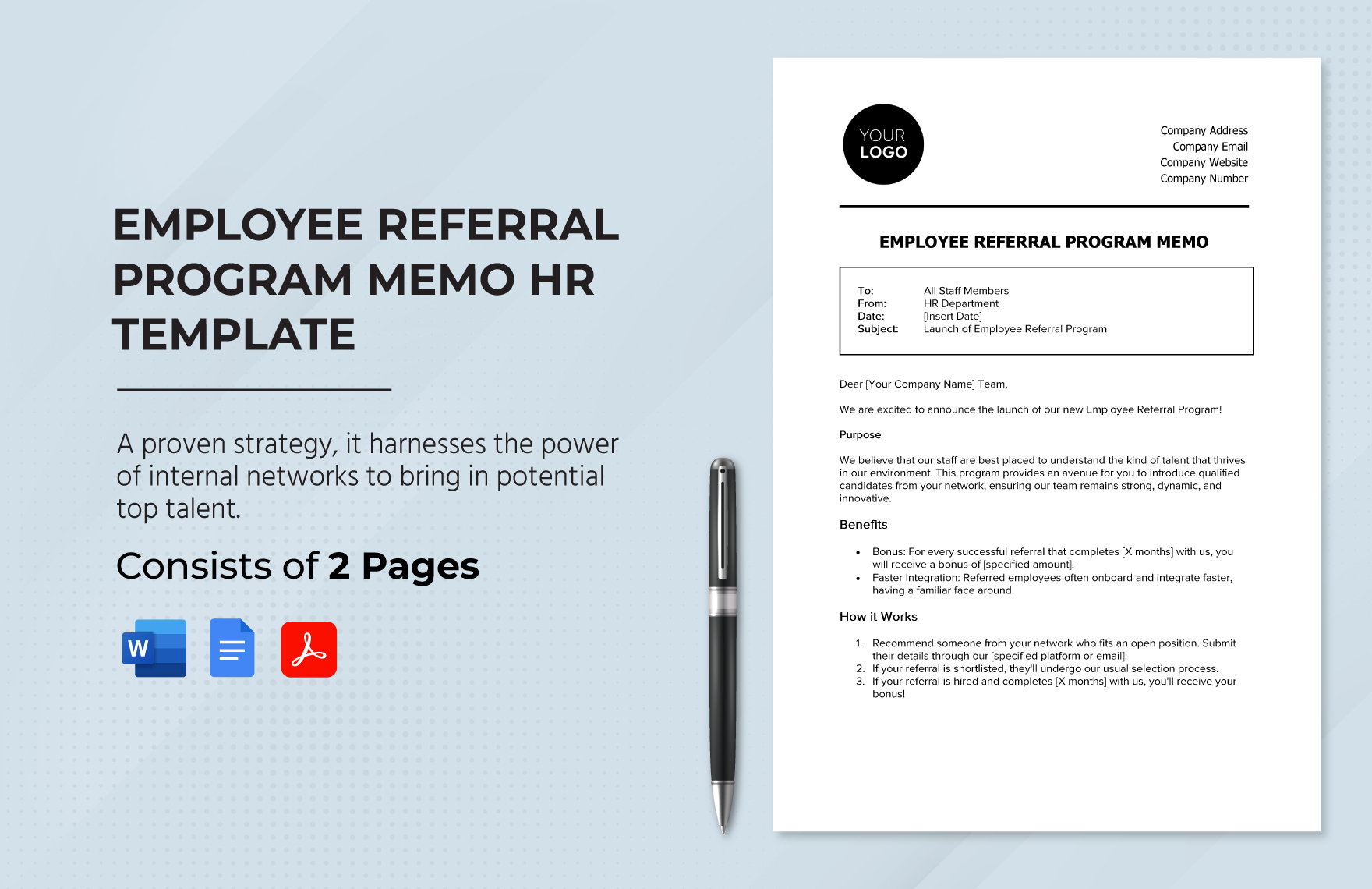 Employee Referral Program Memo HR Template
