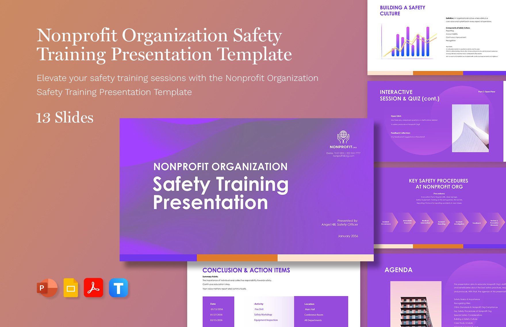 Nonprofit Organization Safety Training Presentation Template