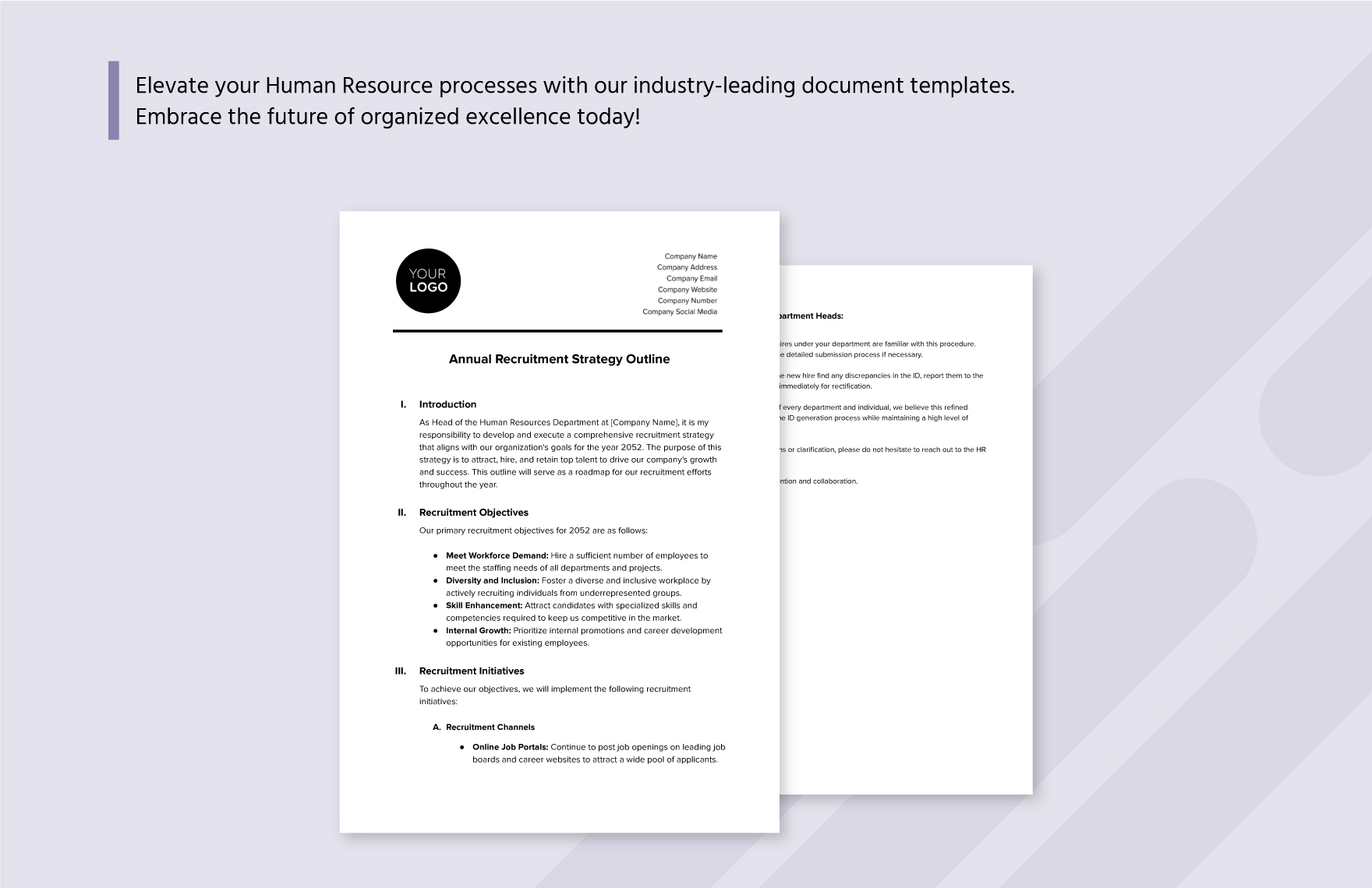 Employee ID Processing Memo HR Template