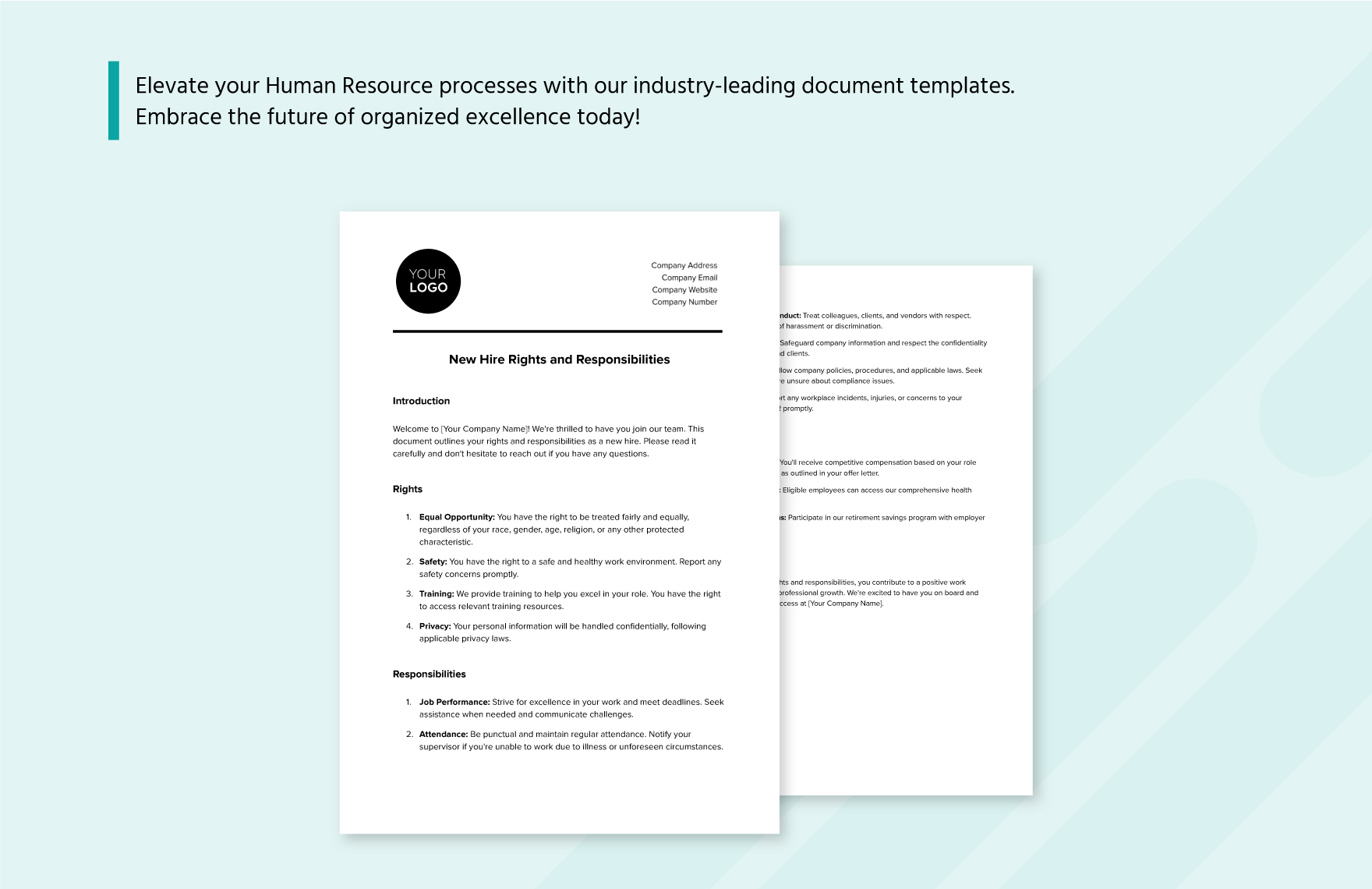 New Hire Rights and Responsibilities HR Template