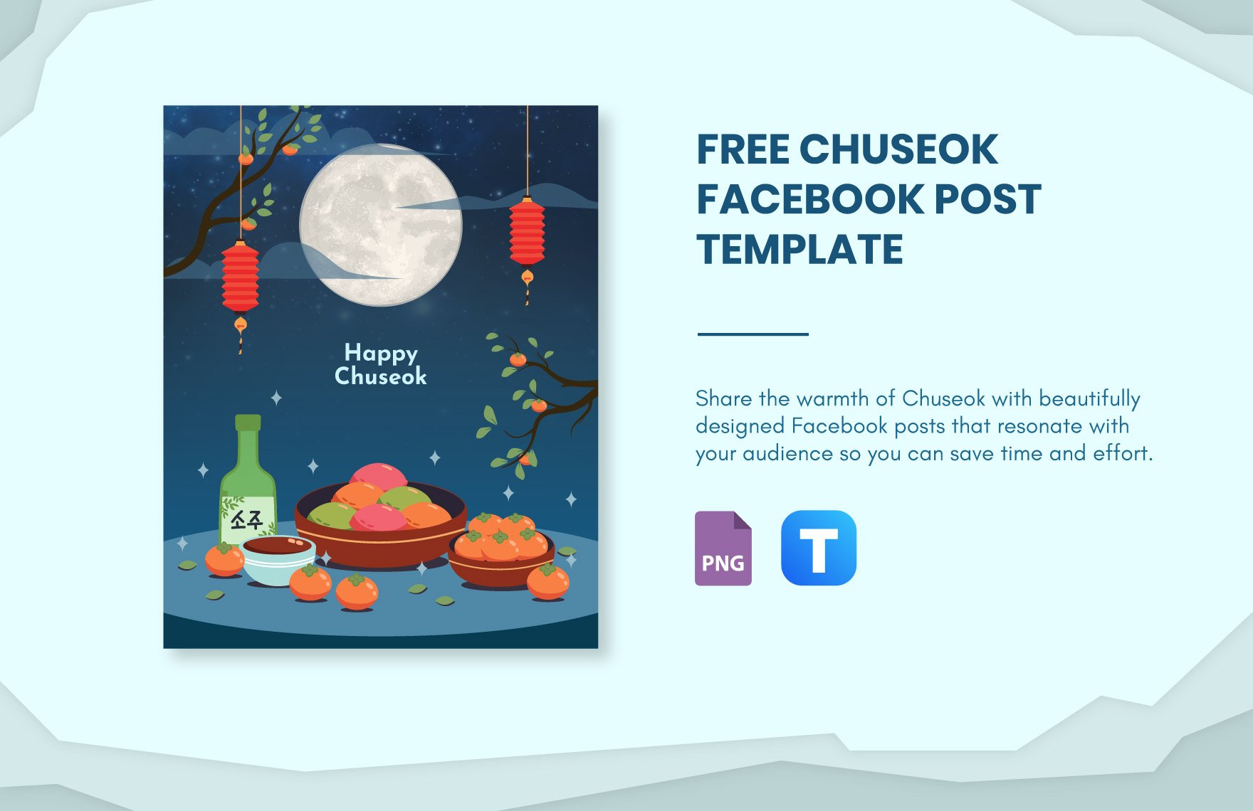 Free Chuseok Facebook Post Template in PNG