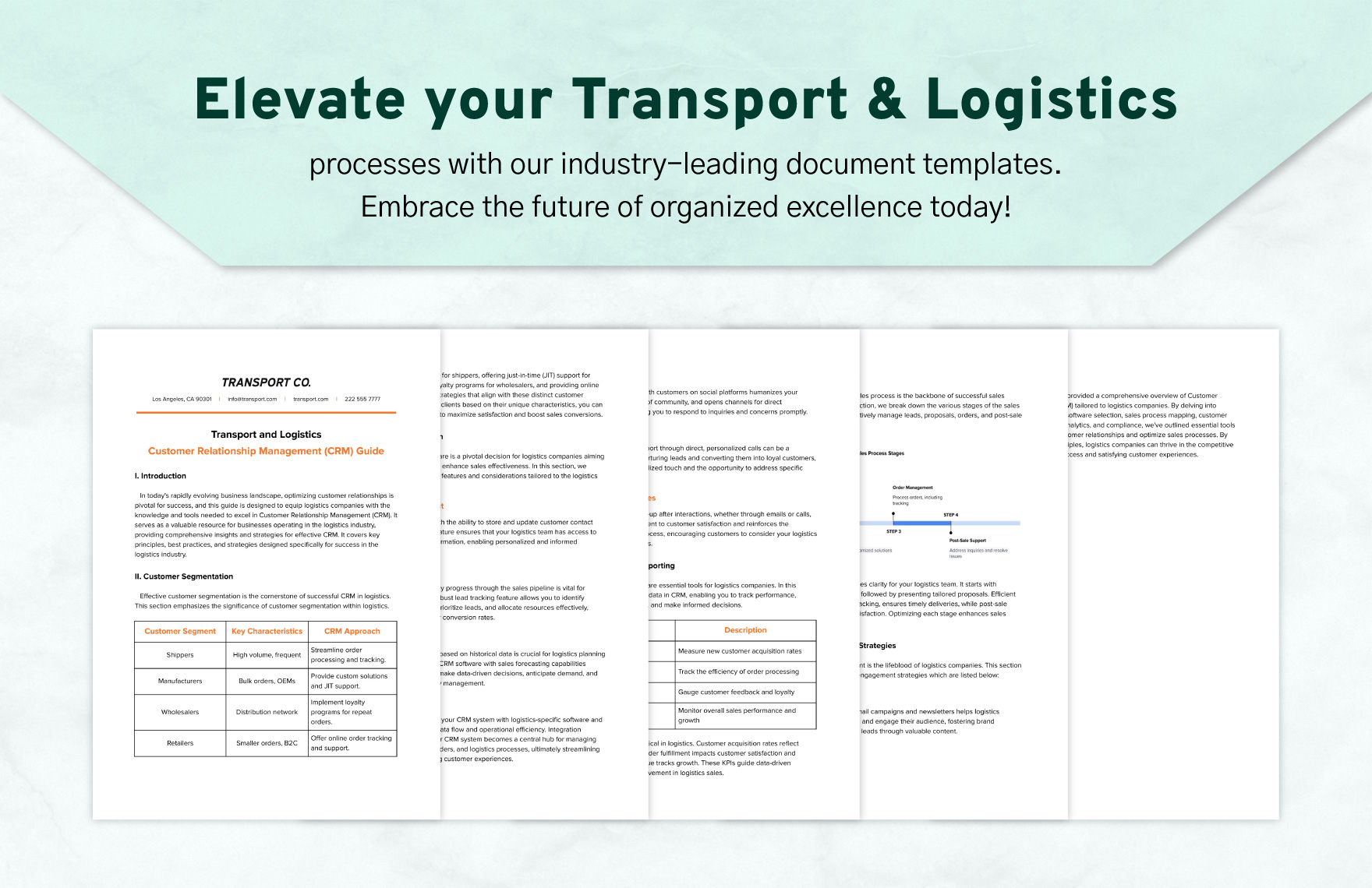 Transport and Logistics Customer Relationship Management (CRM) Guide Template