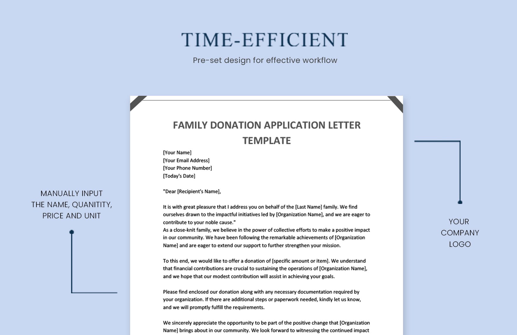 Family Donation Application Letter Template